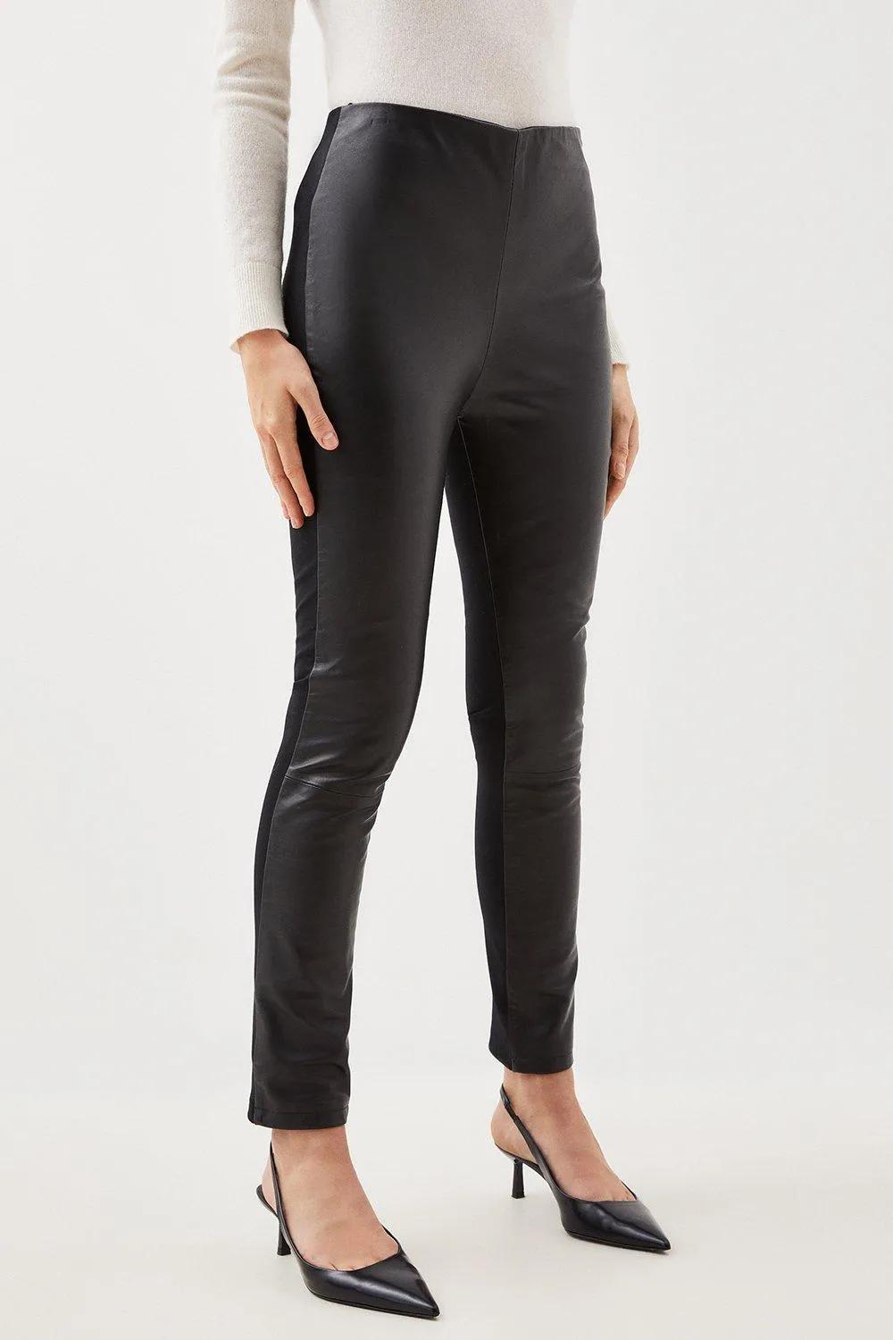 Faux Leather And Ponte Legging AKK95670