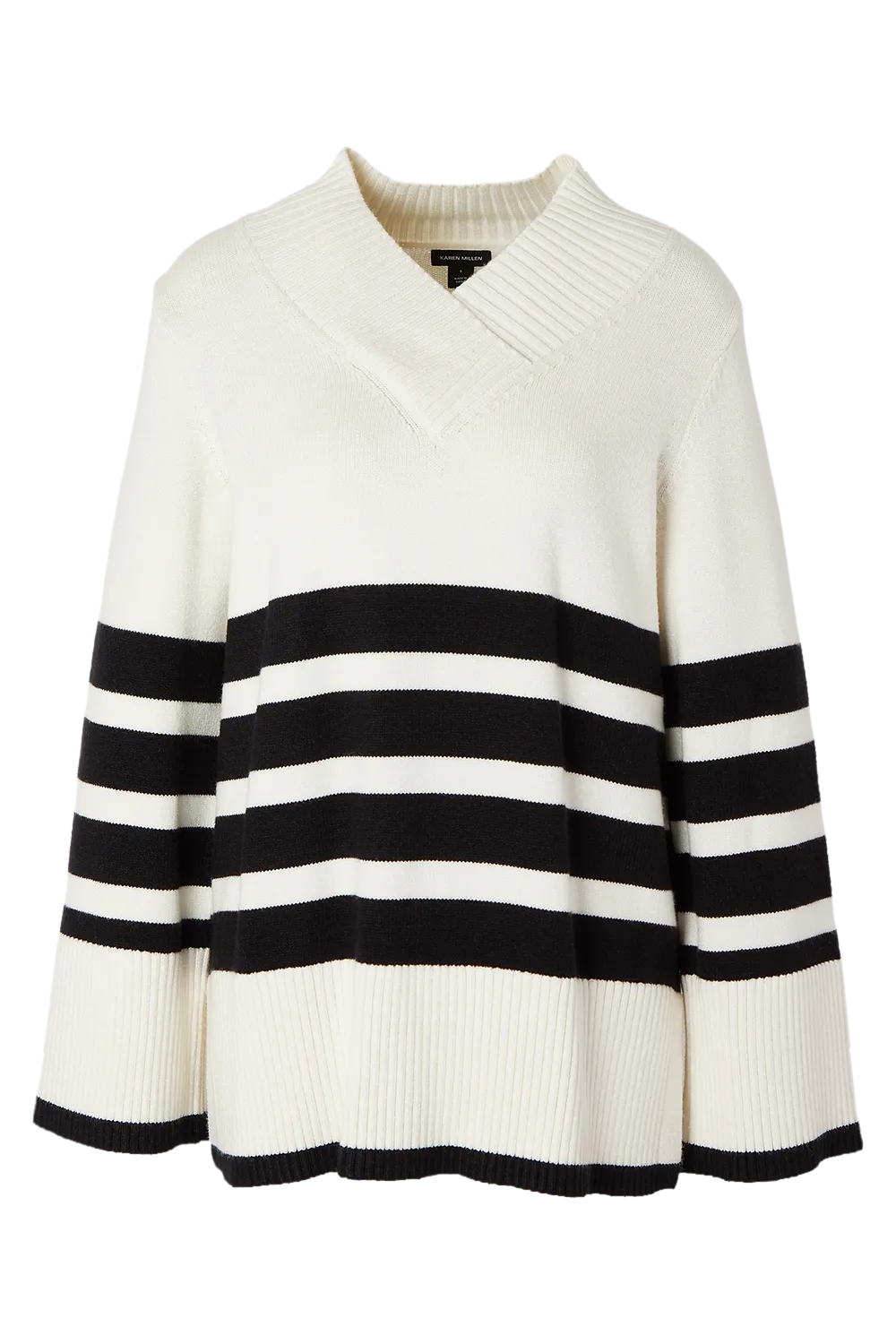 Plus Size Stripe V Neck Split Hem Knitted Jumper BKK25734 4 Plus Size Stripe V Neck Split Hem Knitted Jumper BKK25734