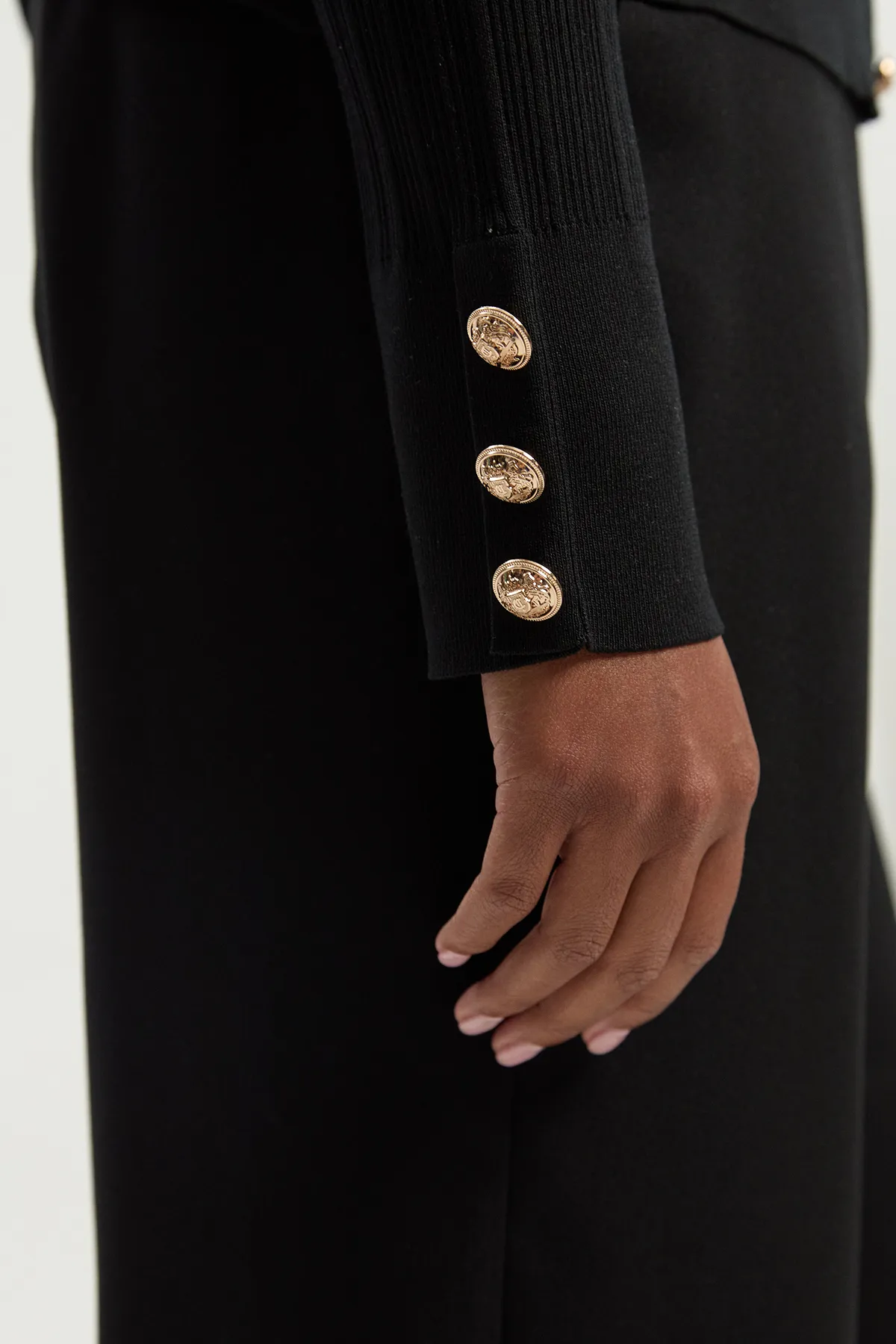 Plus Size Viscose Blend Dry Handle Rib Military Trim Cardigan BKK25732 3 Plus Size Viscose Blend Dry Handle Rib Military Trim Cardigan BKK25732