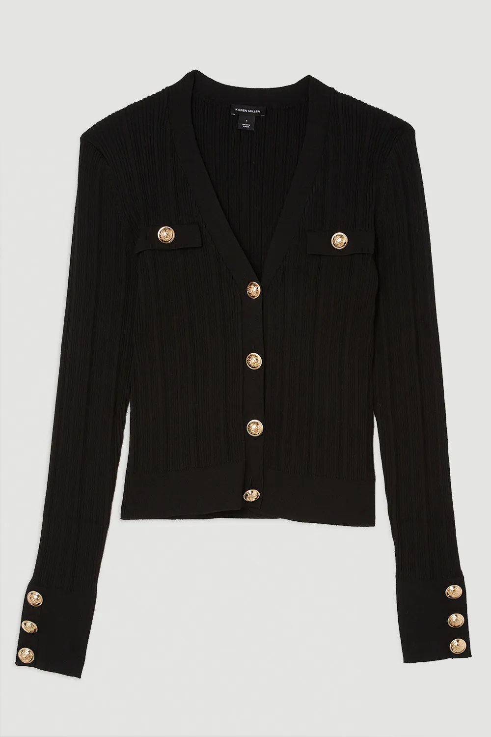 Plus Size Viscose Blend Dry Handle Rib Military Trim Cardigan BKK25732 4 Plus Size Viscose Blend Dry Handle Rib Military Trim Cardigan BKK25732