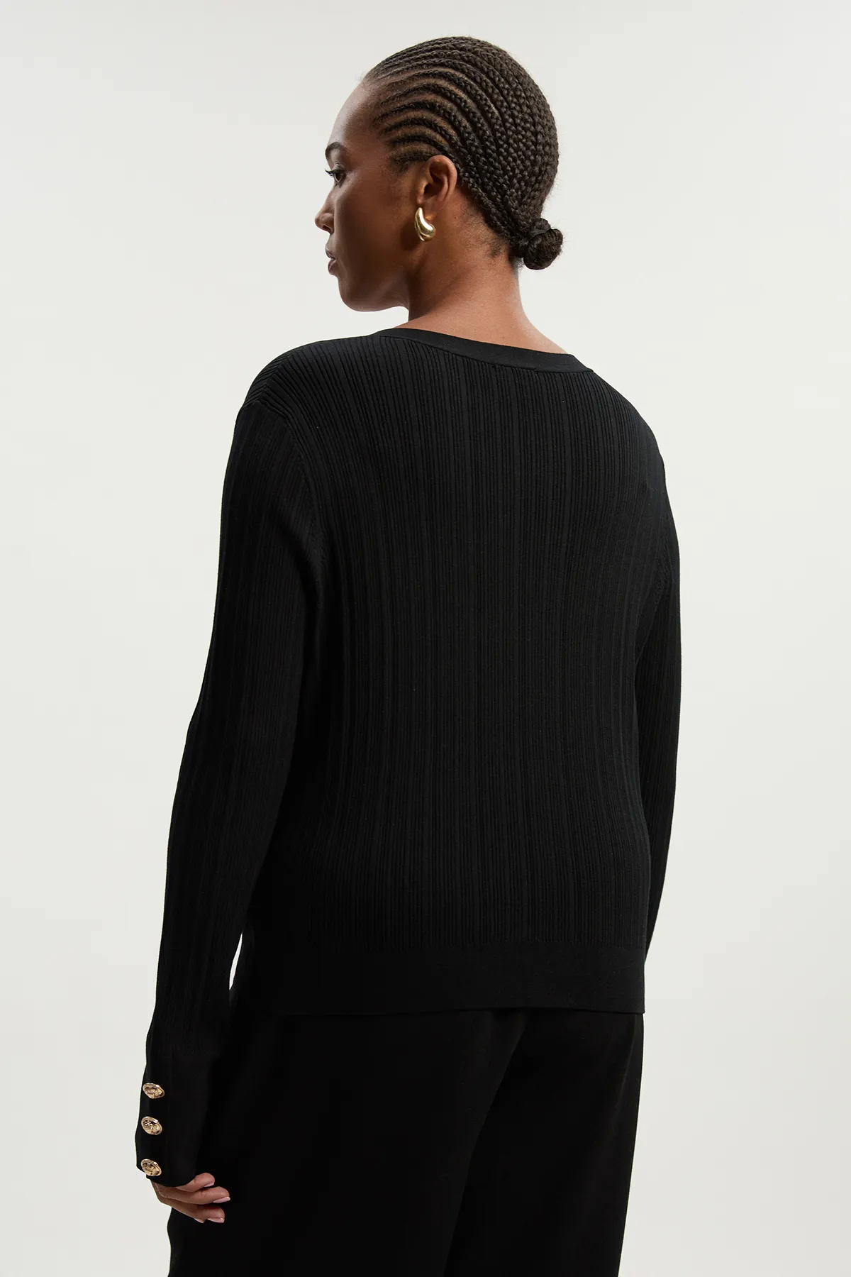 Plus Size Viscose Blend Dry Handle Rib Military Trim Cardigan BKK25732 5 Plus Size Viscose Blend Dry Handle Rib Military Trim Cardigan BKK25732