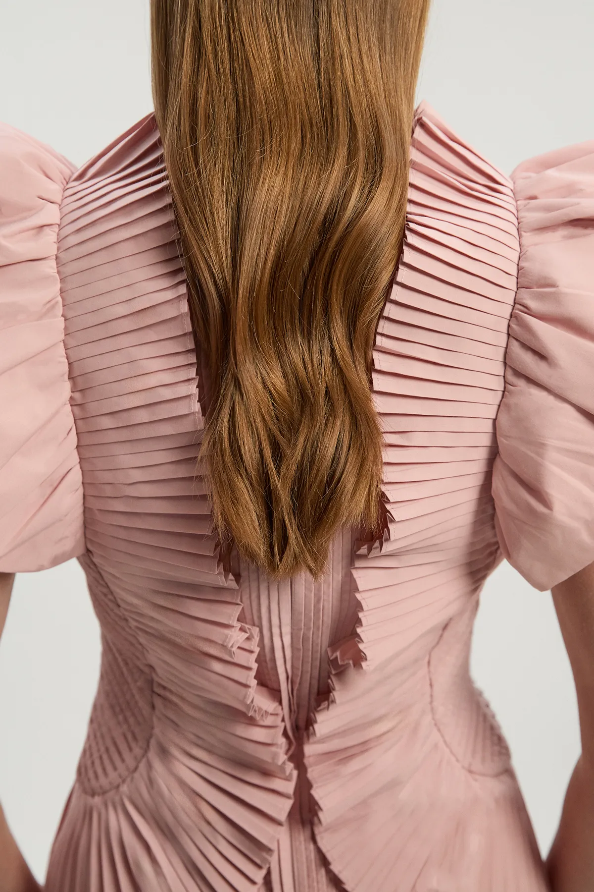 Petite Pleated Ruffle Sleeve Woven Top BKK25812