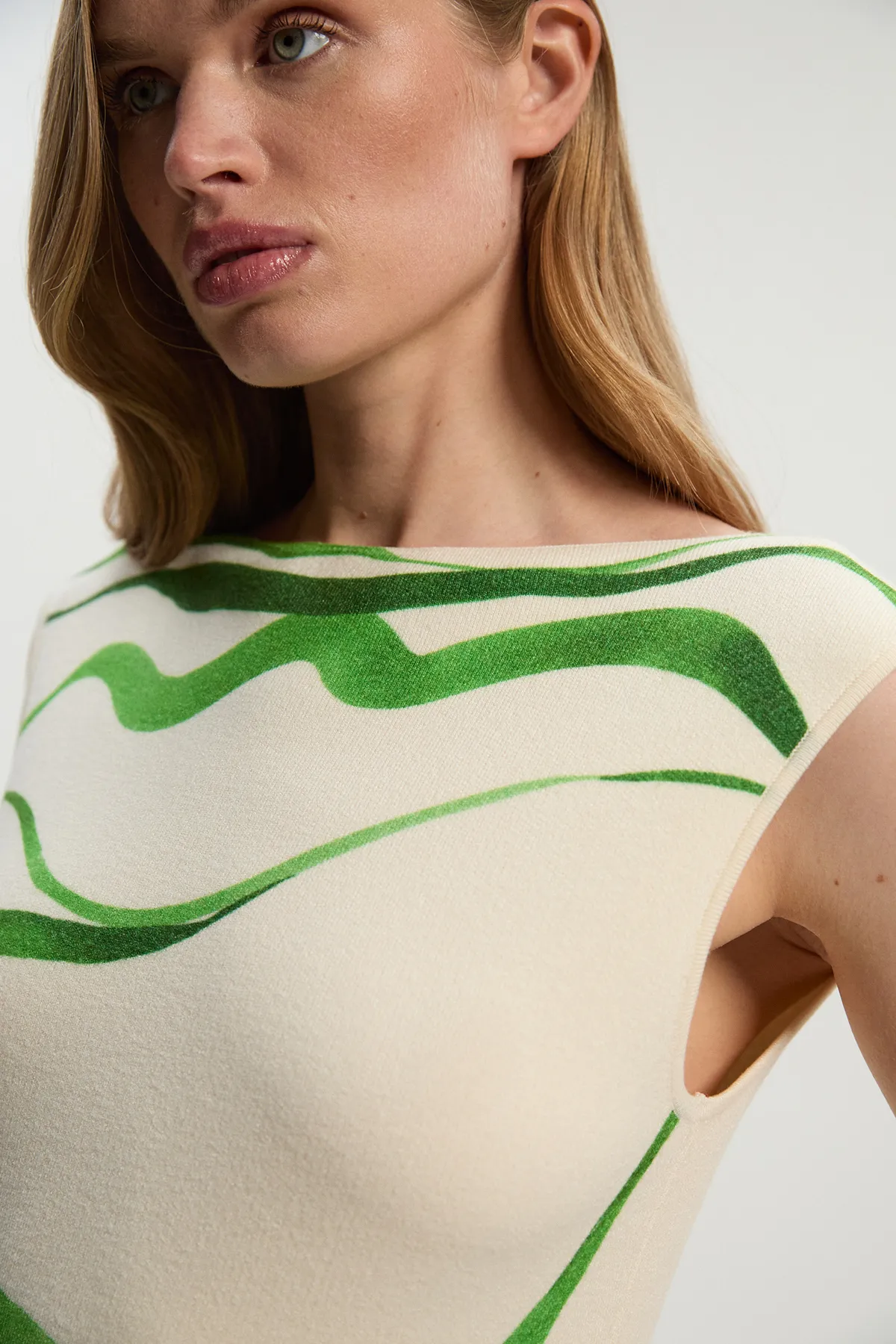 Abstract Print Knitted Maxi Dress BKK25838 3 Abstract Print Knitted Maxi Dress BKK25838