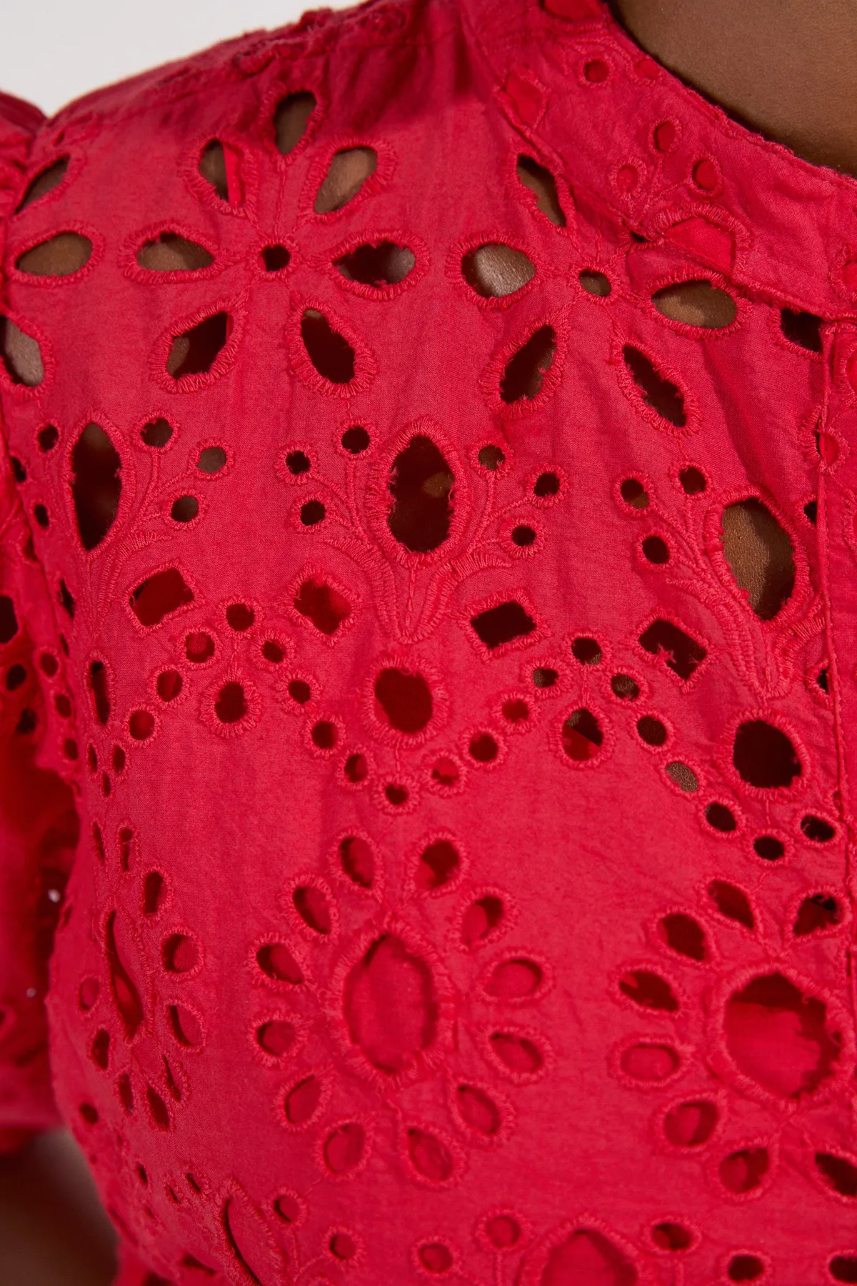 Plus Size Cotton Broderie Woven Short Sleeve Blouse BKK25842 3 Plus Size Cotton Broderie Woven Short Sleeve Blouse BKK25842