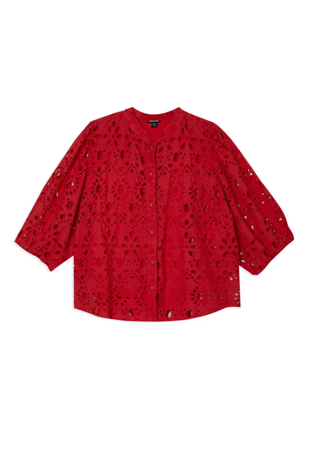 Plus Size Cotton Broderie Woven Short Sleeve Blouse BKK25842 4 Plus Size Cotton Broderie Woven Short Sleeve Blouse BKK25842