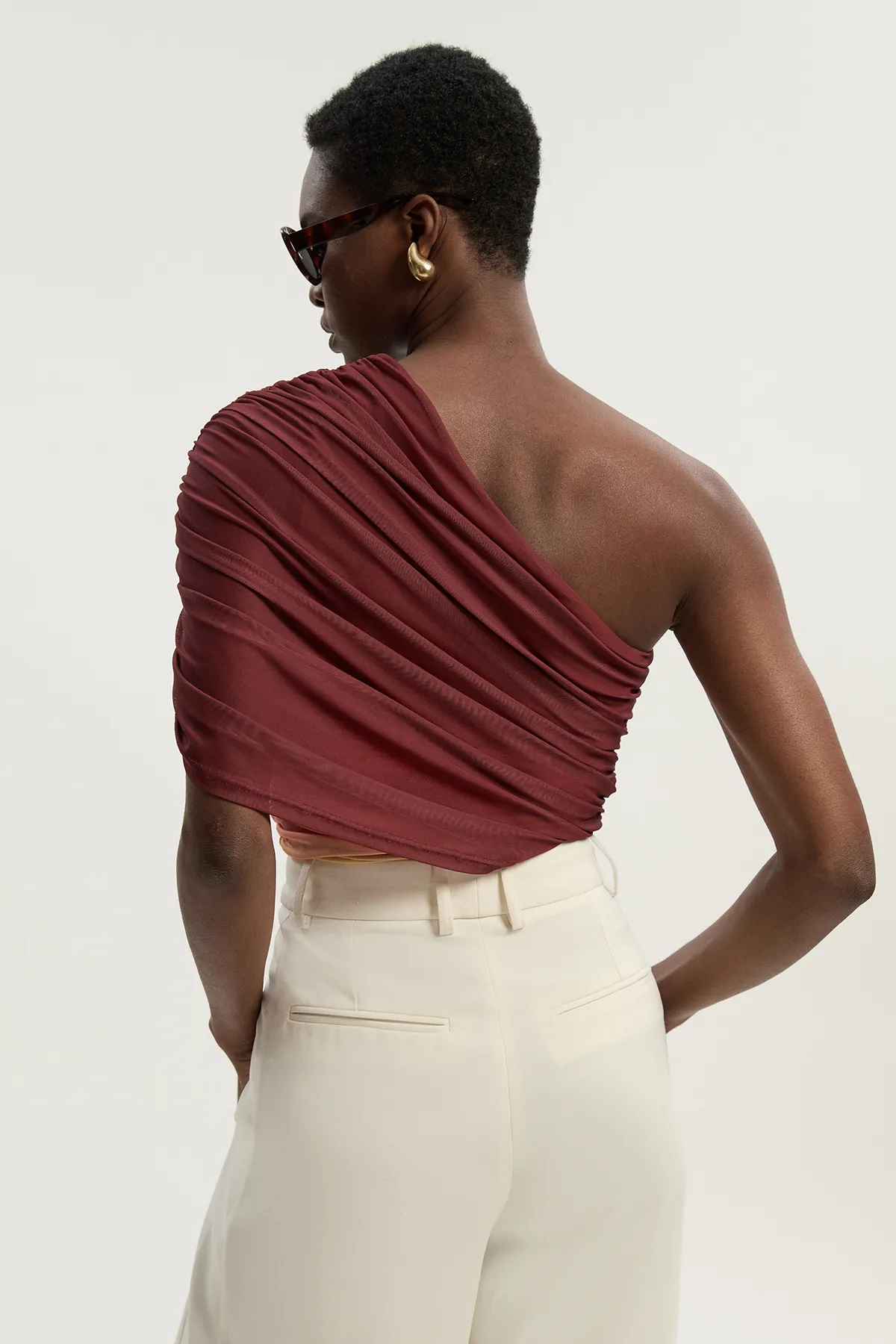 Ombre One Shoulder Mesh Jersey Bodysuit BKK25892 5 Ombre One Shoulder Mesh Jersey Bodysuit BKK25892