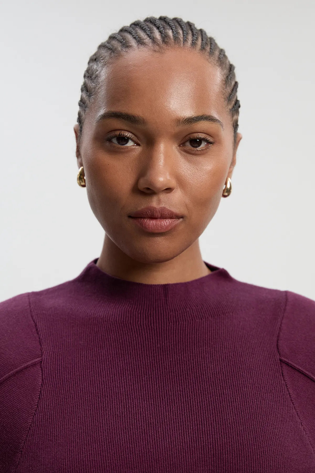 Plus Size Wool Look Rounded Sleeve Knit Midi Dress BKK25932 3 Plus Size Wool Look Rounded Sleeve Knit Midi Dress BKK25932