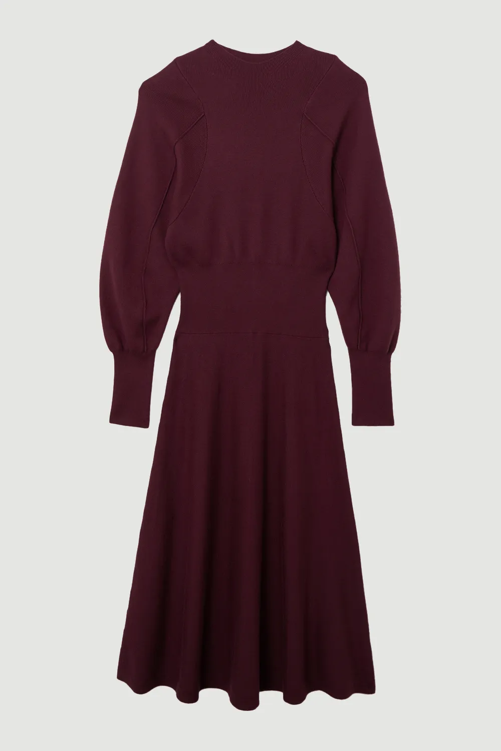 Plus Size Wool Look Rounded Sleeve Knit Midi Dress BKK25932 4 Plus Size Wool Look Rounded Sleeve Knit Midi Dress BKK25932