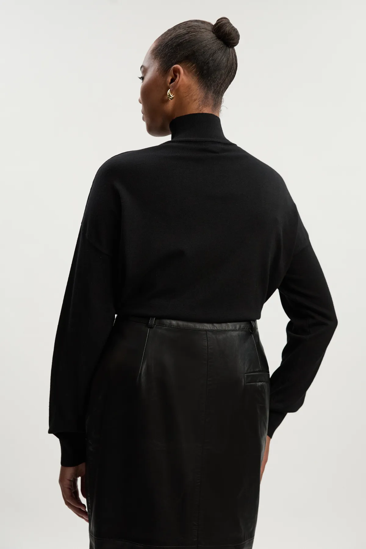 Plus Size Viscose Blend Popper Detail Knit Jumper BKK25948