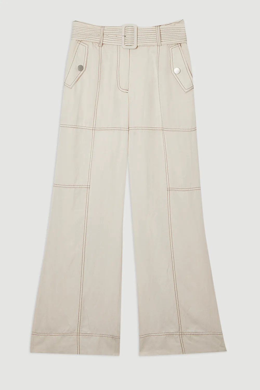 Premium Linen Twill Topstitch Woven Trouser BKK25970