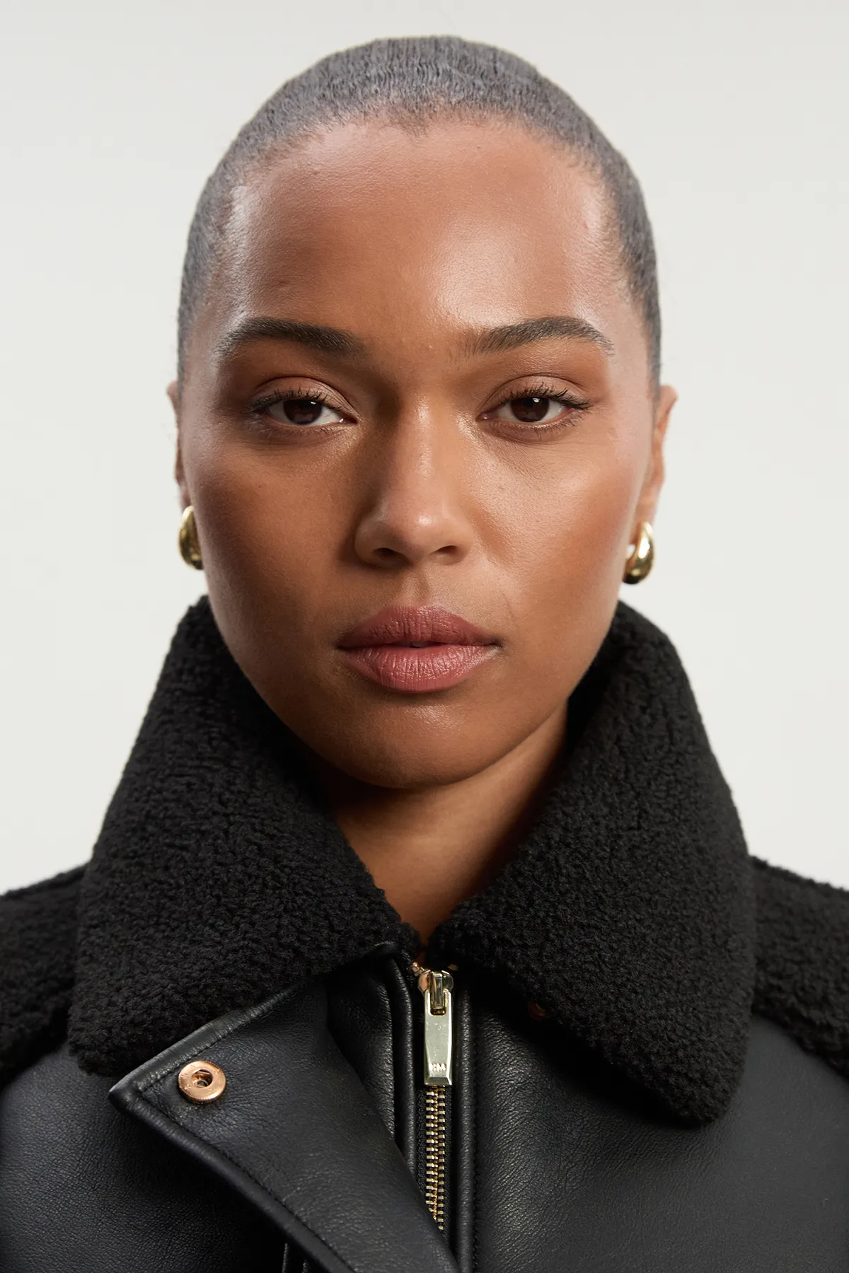 Plus Size Faux Fur Aviator Longline Coat BKK26006