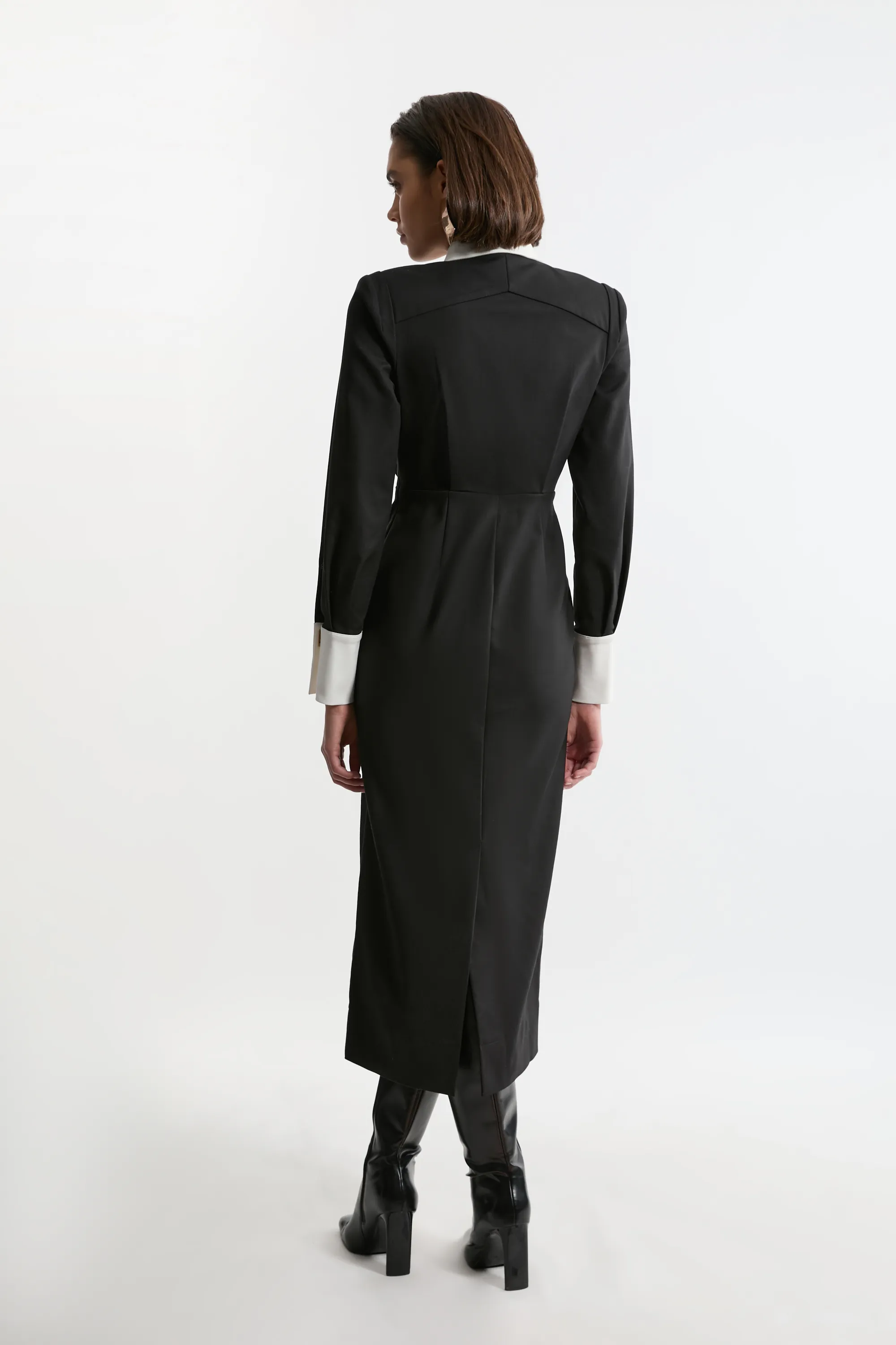 Petite Techno Cotton Woven Maxi Shirt Dress With Gold Clasps BKK26032 5 Petite Techno Cotton Woven Maxi Shirt Dress With Gold Clasps BKK26032