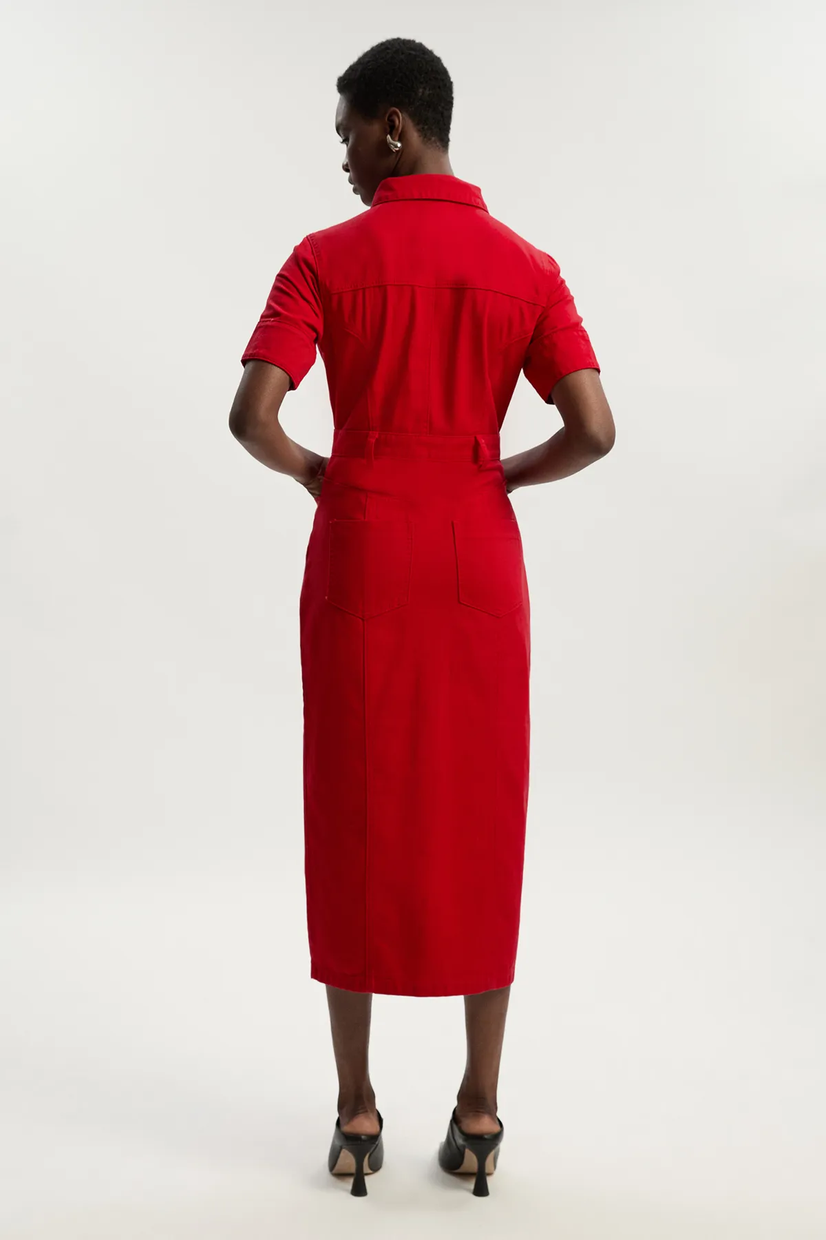 Petite Denim Short Sleeve Shirt Dress BKK26056 4 Petite Denim Short Sleeve Shirt Dress BKK26056