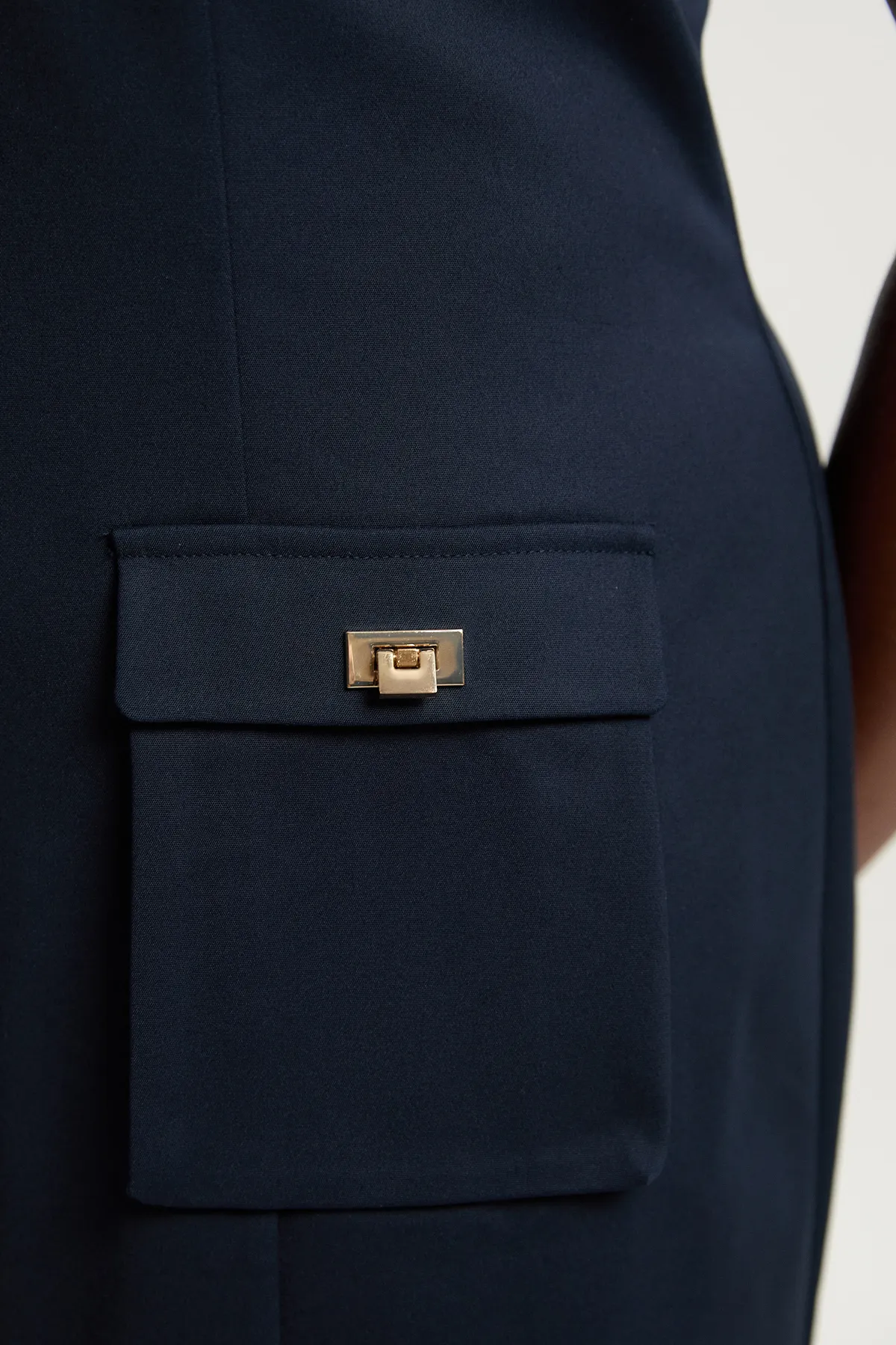 Plus Size Techno Short Sleeve Hardware Detail Woven Midi Dress BKK26054 3 Plus Size Techno Short Sleeve Hardware Detail Woven Midi Dress BKK26054