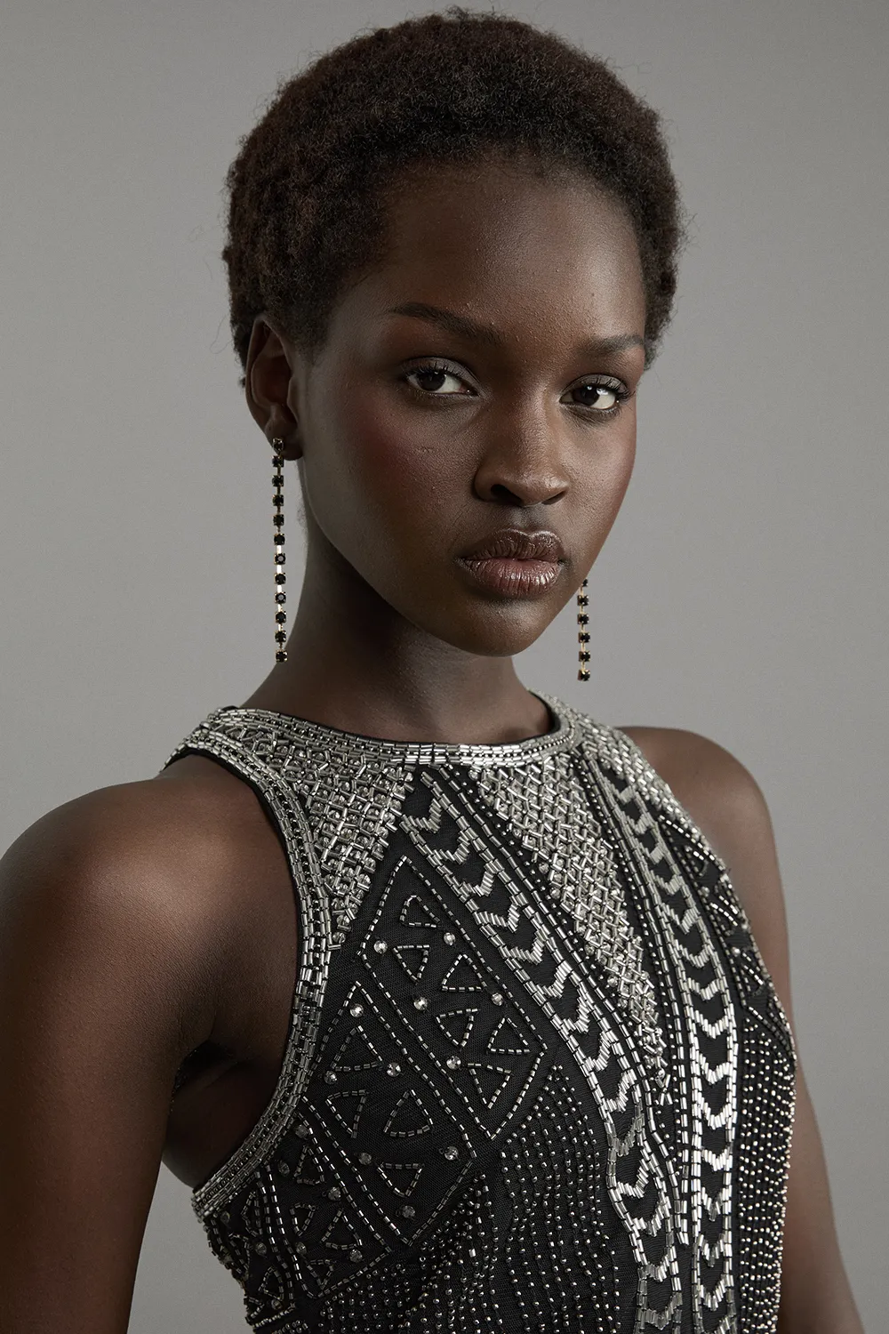 Premium Embellished Sleeveless Cut Out Mini Dress BKK21177