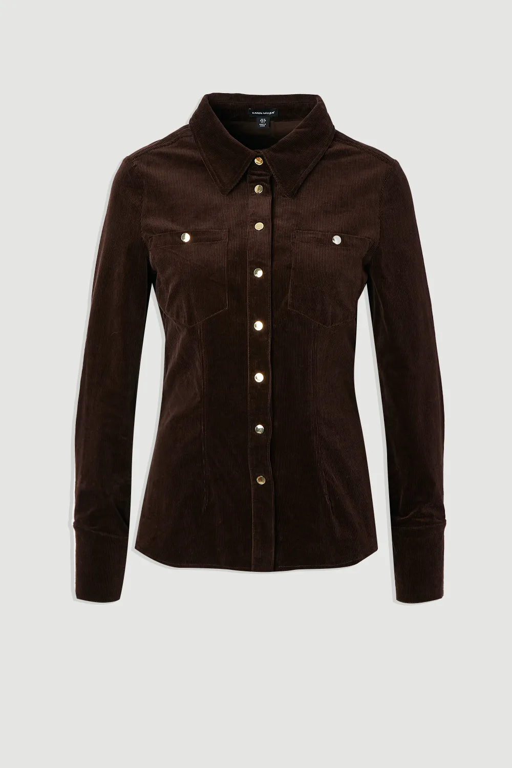 Plus Size Stretch Cord Tailored Shirt BKK26067 4 Plus Size Stretch Cord Tailored Shirt BKK26067