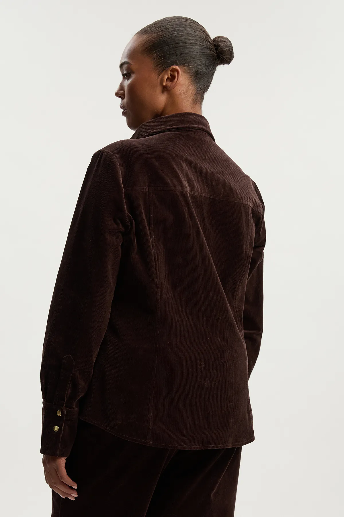 Plus Size Stretch Cord Tailored Shirt BKK26067 5 Plus Size Stretch Cord Tailored Shirt BKK26067