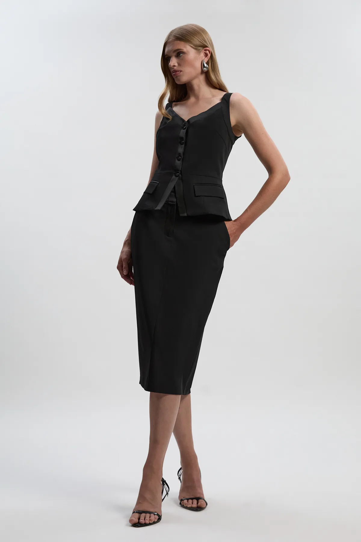 Tailored Tux High Waisted Pencil Skirt BKK26072