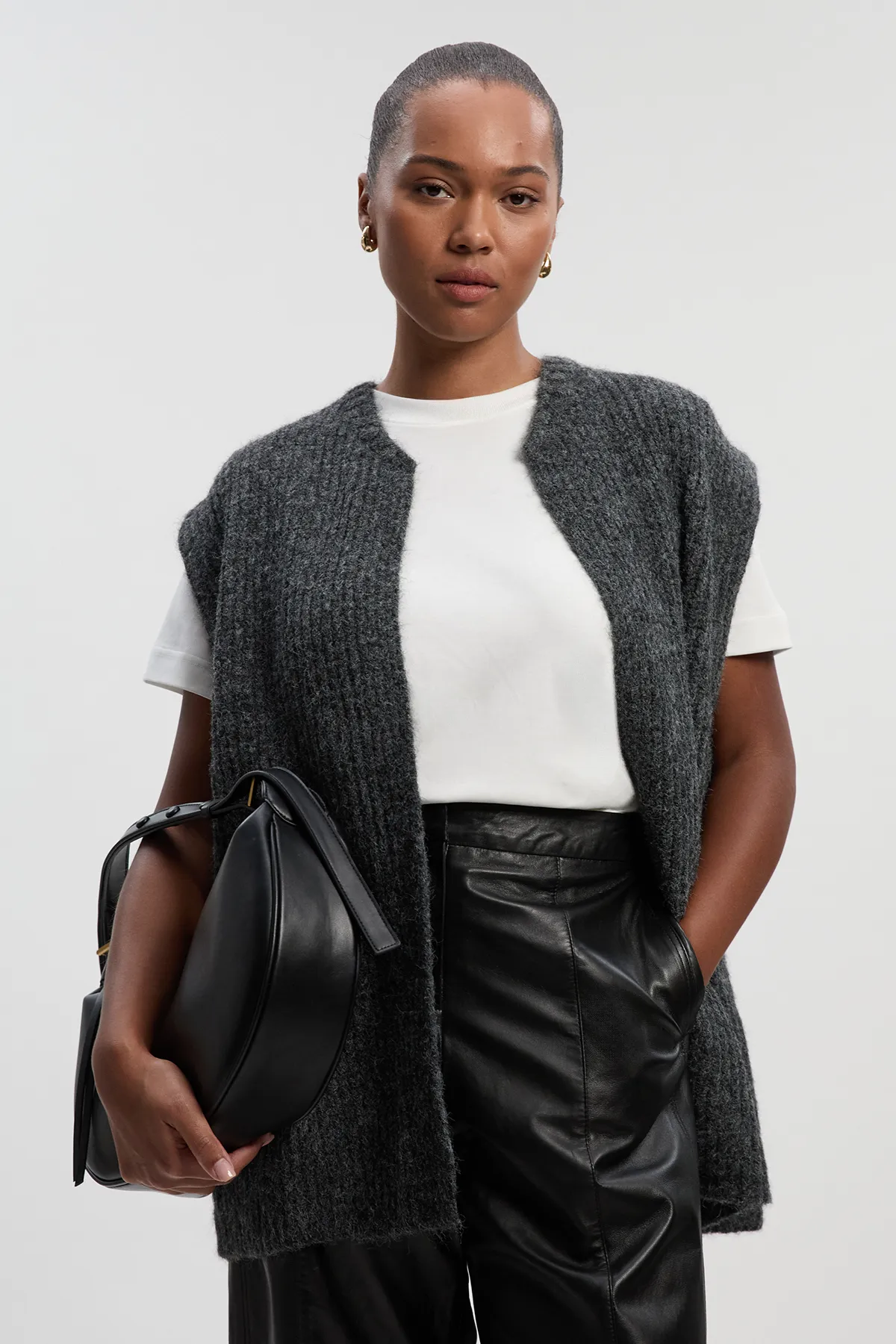 Plus Size Cozy Knit Vest Top BKK26171