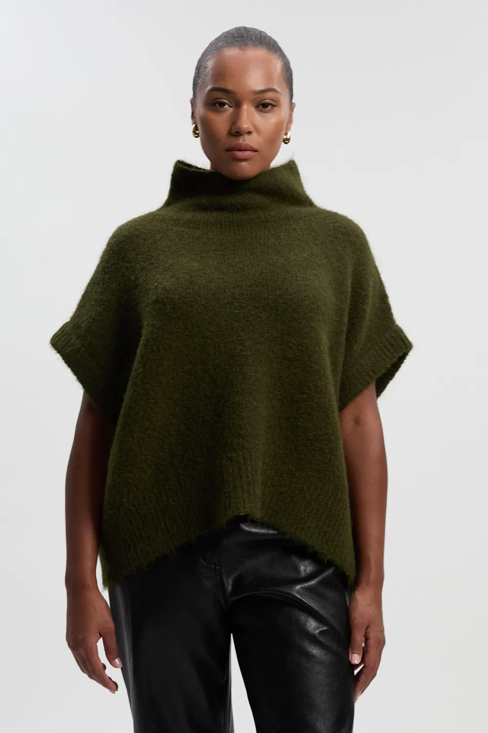 Plus Size Cosy Turtle Knit Tank Top BKK26172