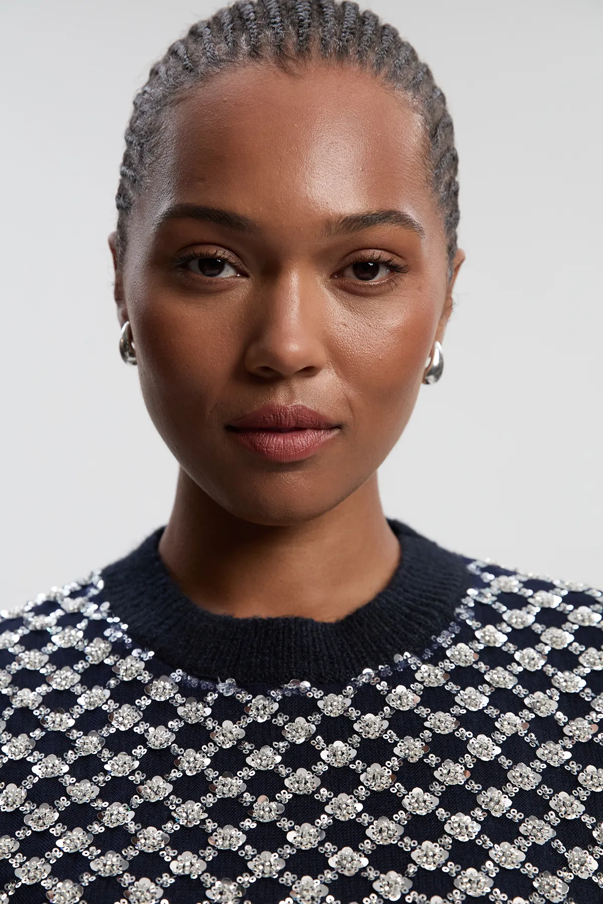 Plus Size Embellished Cosy Knit Tank Top BKK26193