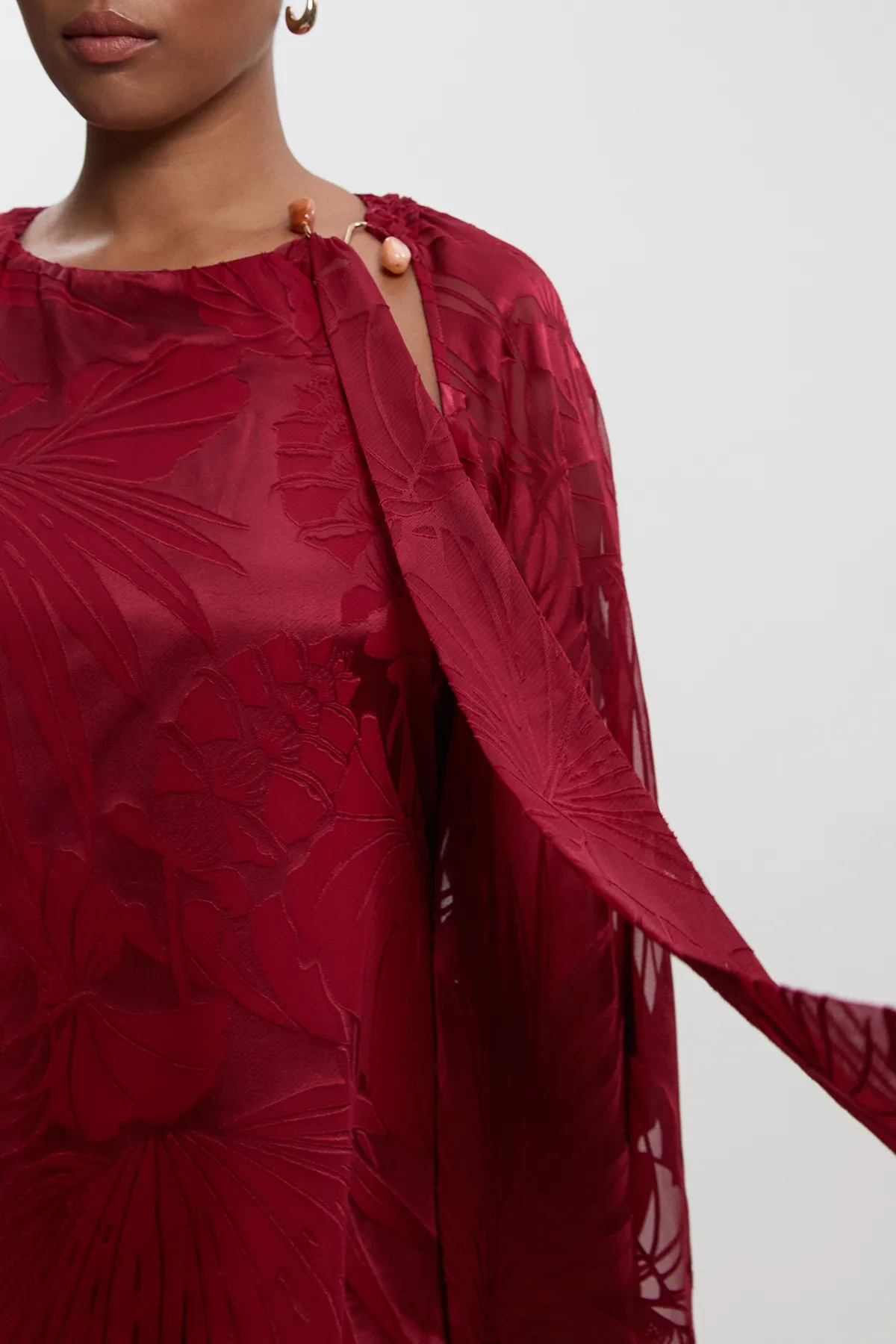 Plus Size Devoure Flared Sleeve Woven Blouse With Trim Detail BKK26215 3 Plus Size Devoure Flared Sleeve Woven Blouse With Trim Detail BKK26215