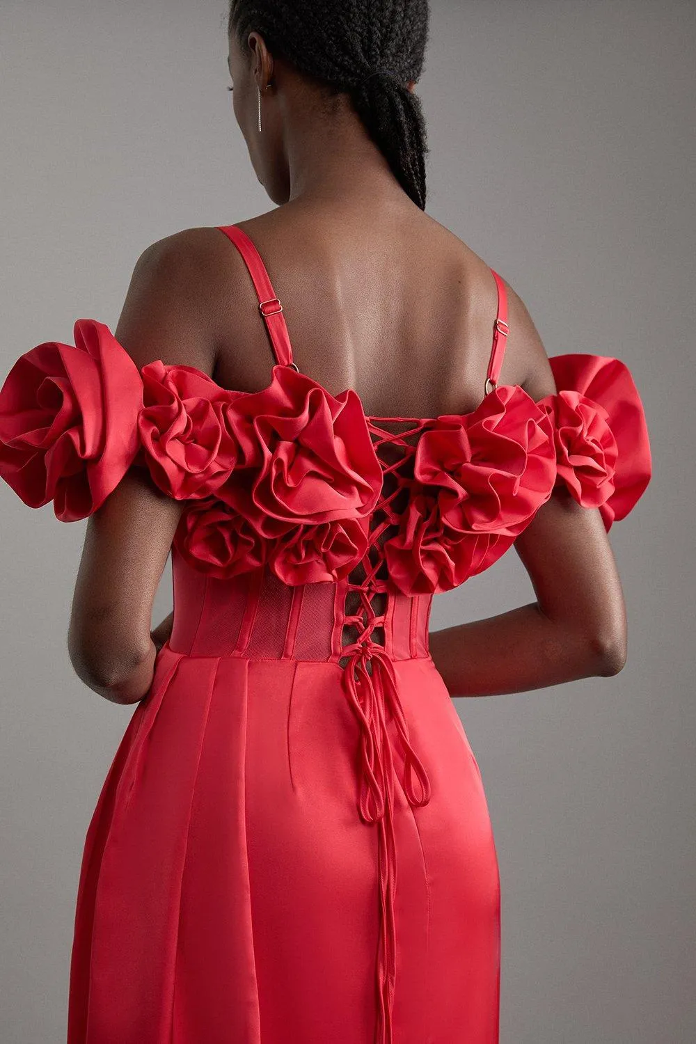 Rosette Corset Lace Up Back Maxi Dress BKK21156 5 Rosette Corset Lace Up Back Maxi Dress BKK21156