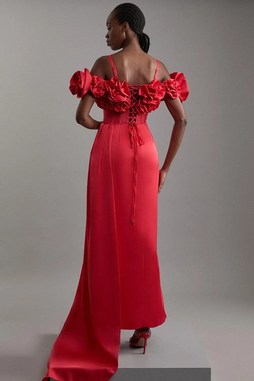 Rosette Corset Lace Up Back Maxi Dress BKK21156 6 Rosette Corset Lace Up Back Maxi Dress BKK21156