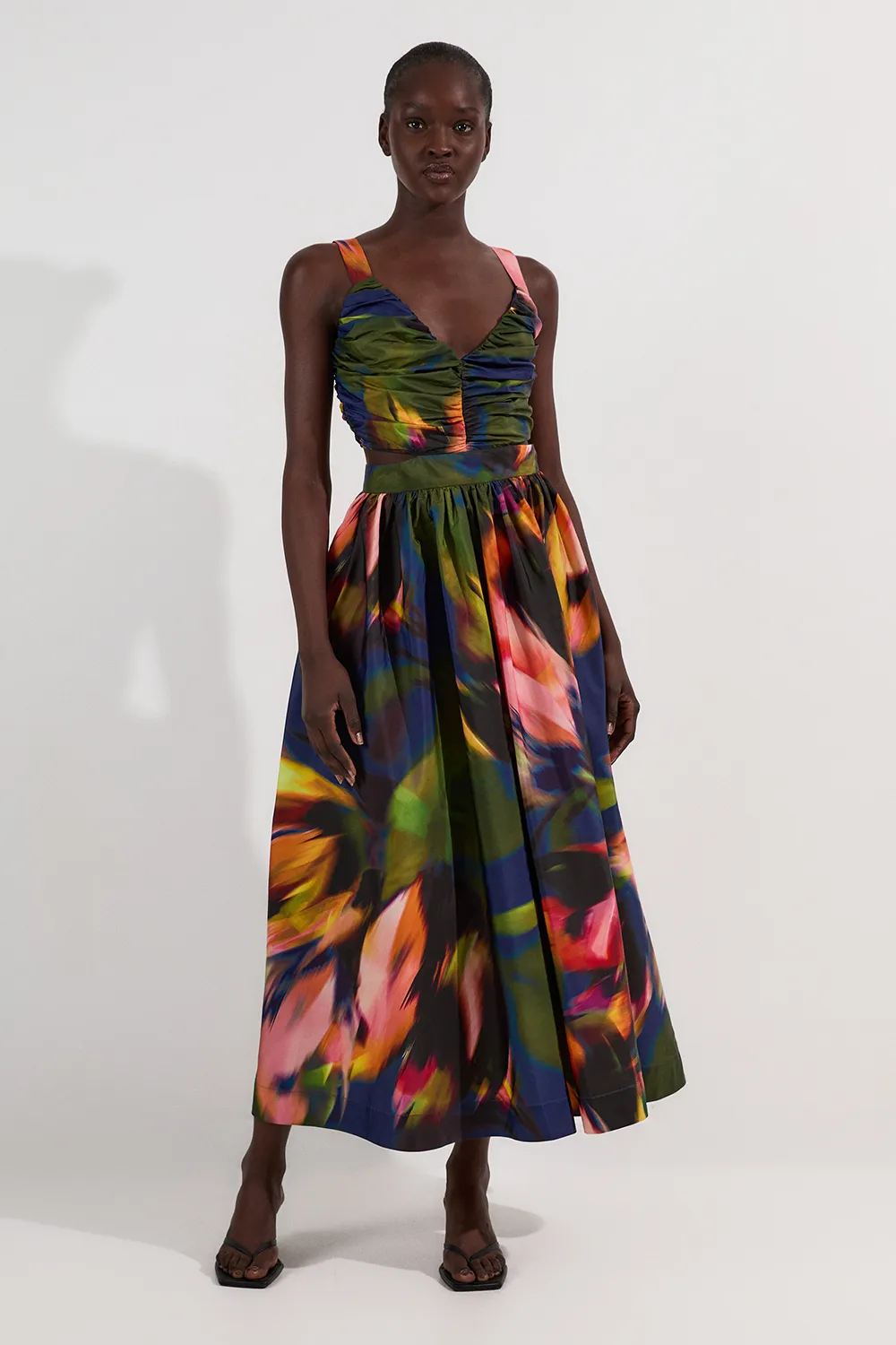 Blurred Floral Drama Woven Taffeta Maxi Dress BKK26257 3 Blurred Floral Drama Woven Taffeta Maxi Dress BKK26257