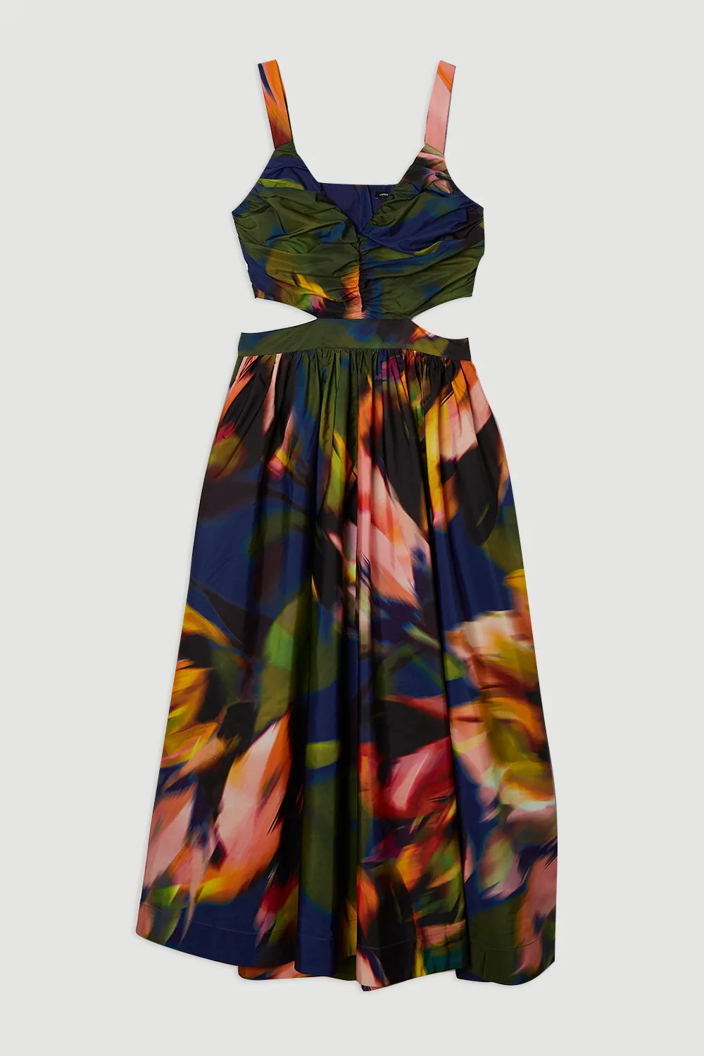 Blurred Floral Drama Woven Taffeta Maxi Dress BKK26257 4 Blurred Floral Drama Woven Taffeta Maxi Dress BKK26257