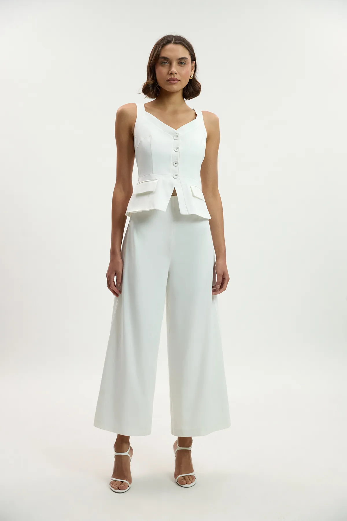 Petite Tailored Tux Wide Leg Jumpsuit BKK26340