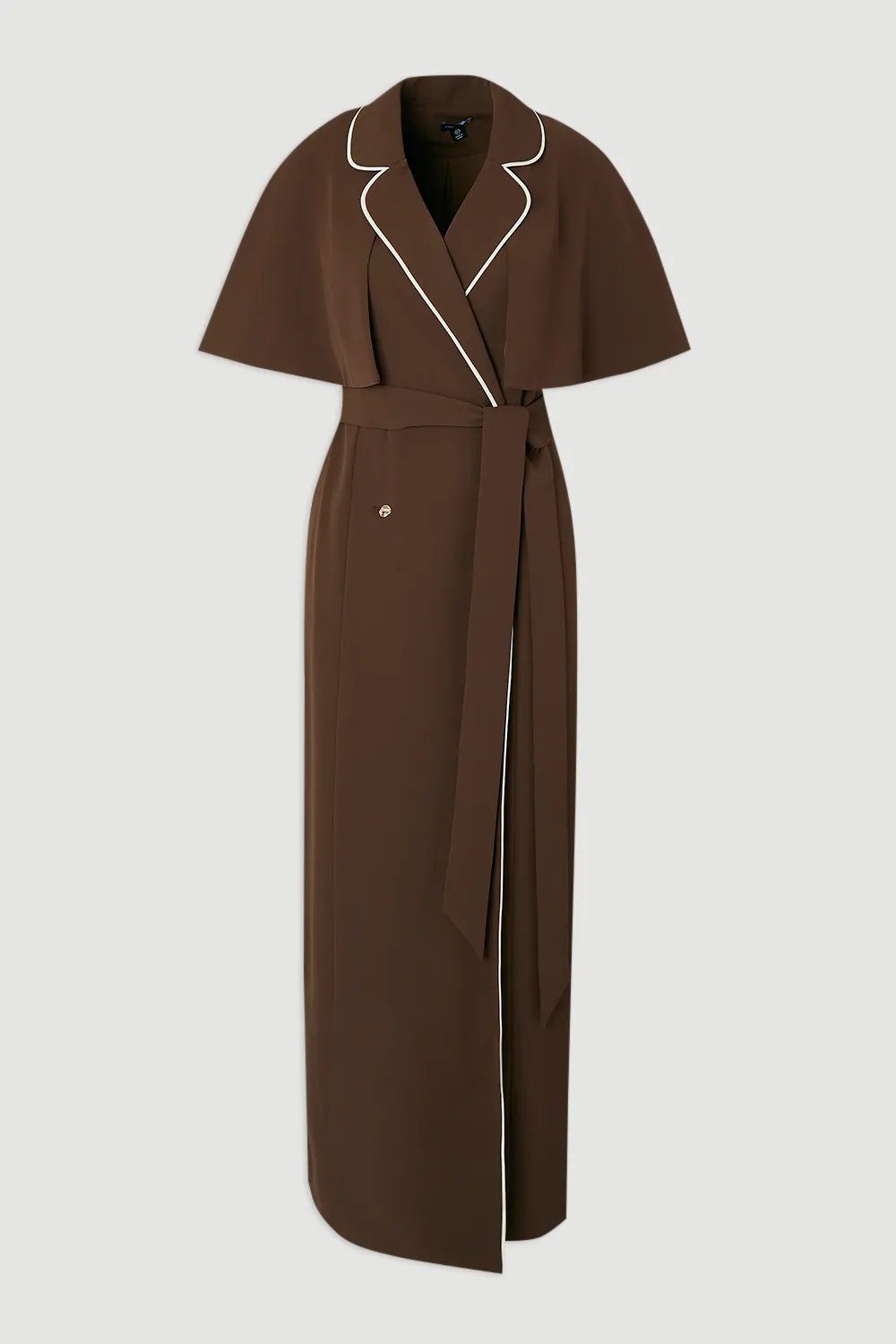 Plus Size Contrast Tipping Tie Waist Short Sleeve Woven Trench Midi Dress BKK26378 4 Plus Size Contrast Tipping Tie Waist Short Sleeve Woven Trench Midi Dress BKK26378