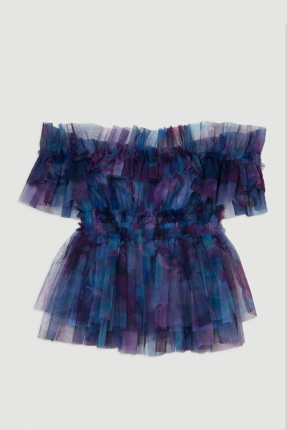 Floral Tulle Layered Off The Shoulder Blouse BKK26383 4 Floral Tulle Layered Off The Shoulder Blouse BKK26383