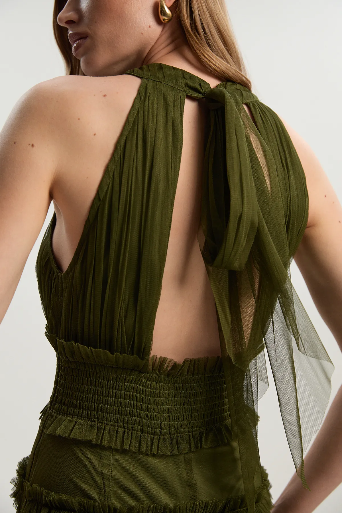 Tulle Layered Halter Neck Maxi Dress BKK26384 5 Tulle Layered Halter Neck Maxi Dress BKK26384