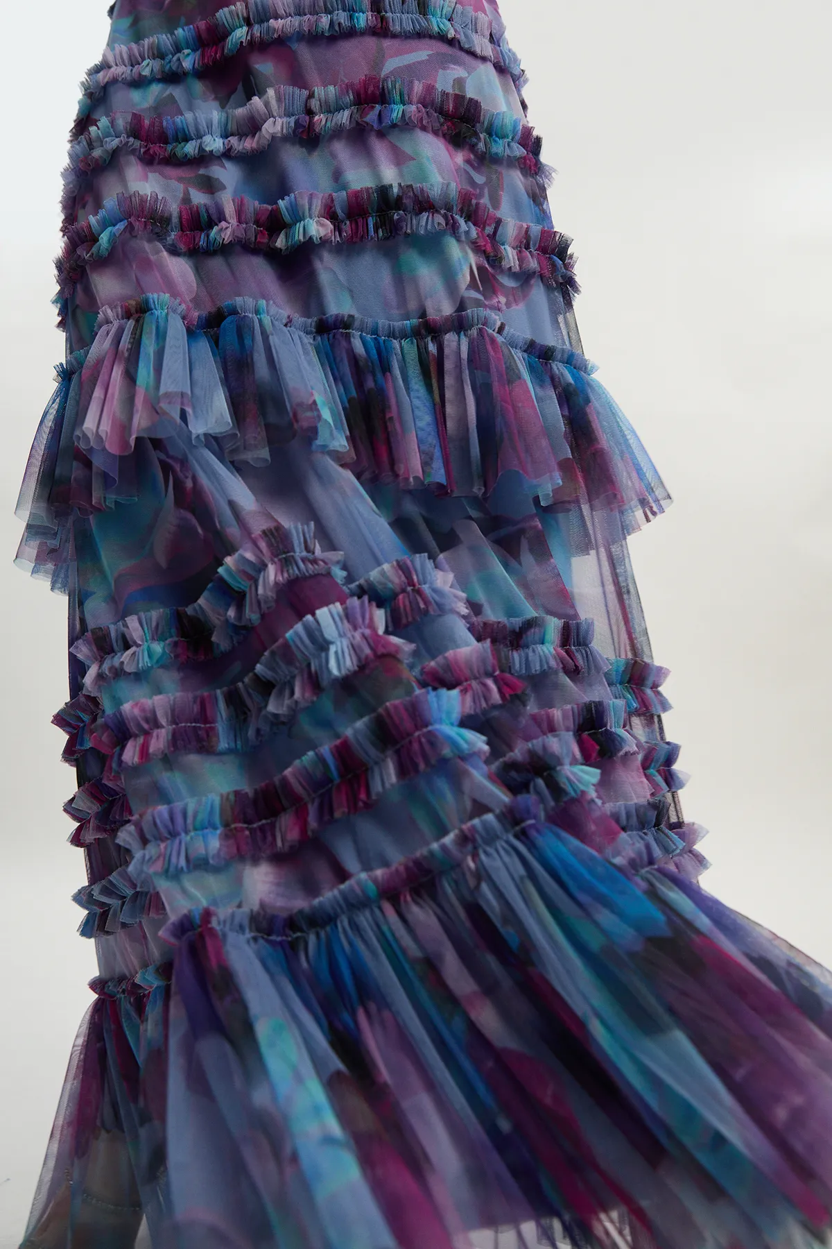 Tulle Layered Halter Neck Maxi Dress BKK26385