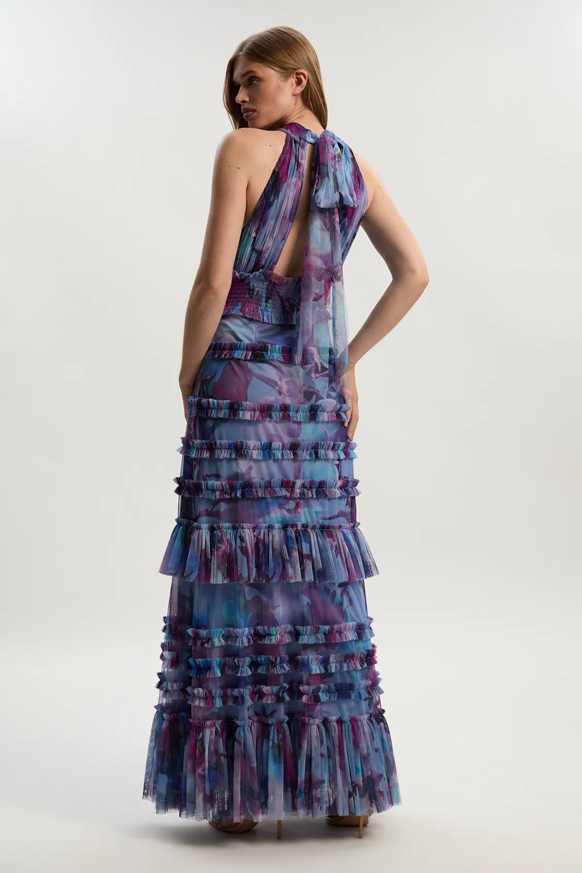 Tulle Layered Halter Neck Maxi Dress BKK26385 6 Tulle Layered Halter Neck Maxi Dress BKK26385