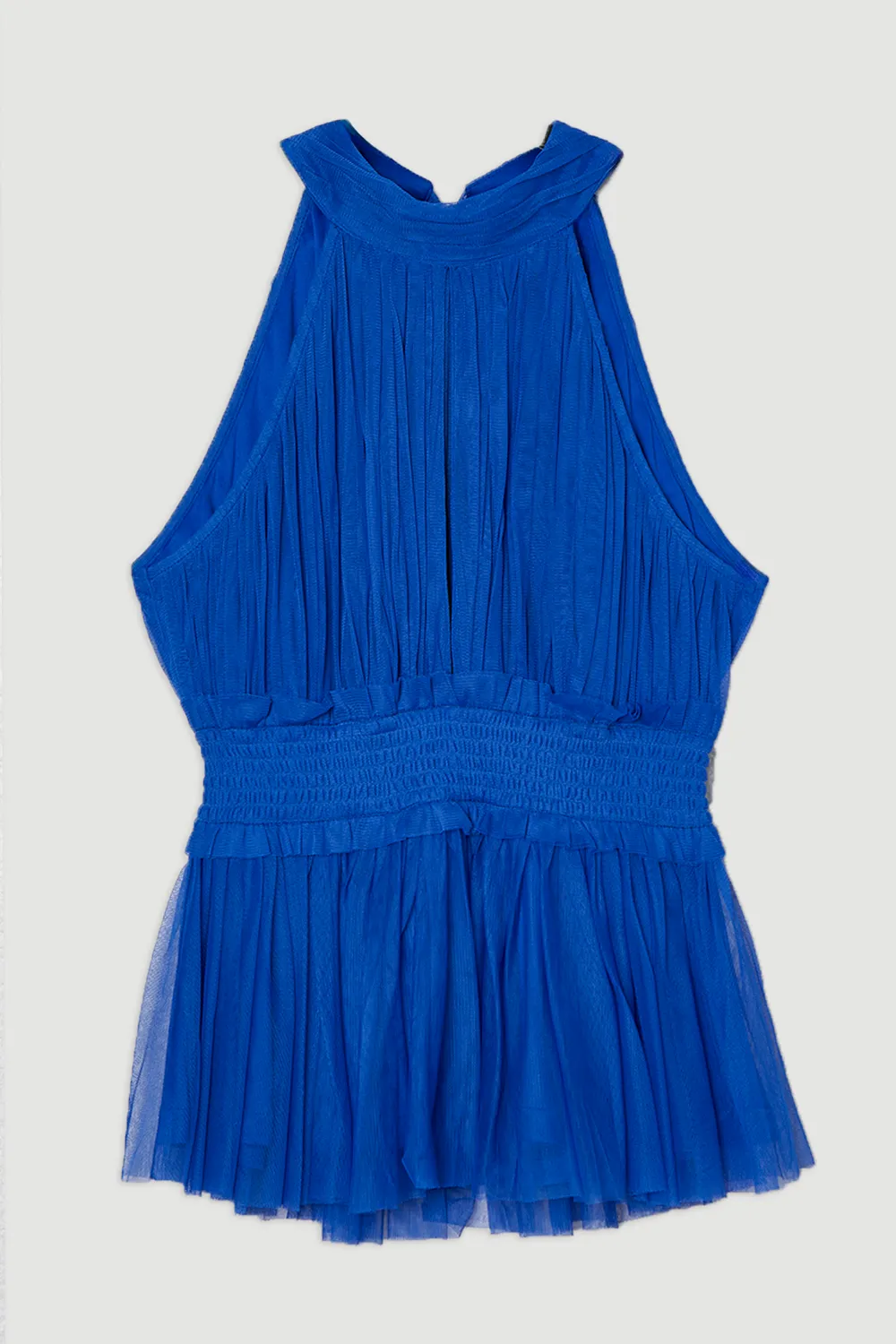 Tulle Layered Halter Neck Blouse BKK26386