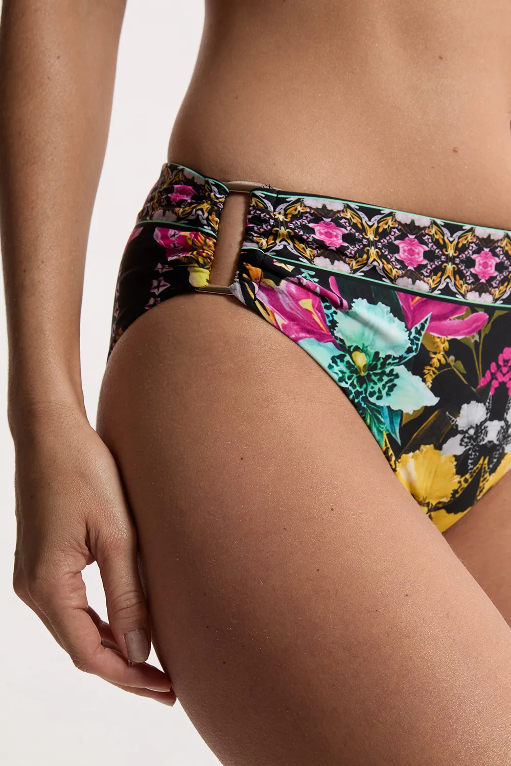 Mirror Print Plunge Bikini Bottoms BKK21230