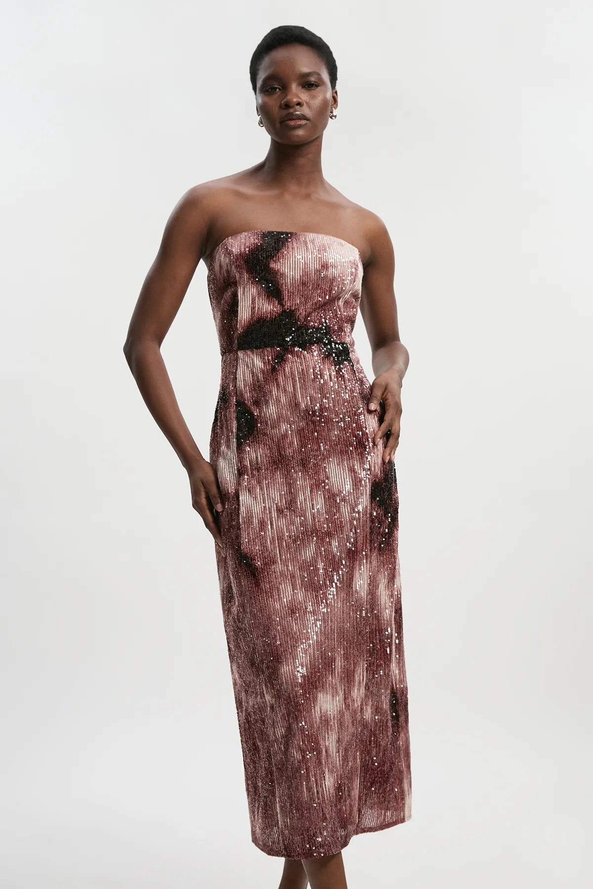 Petite Ombre Sequin Woven Midi Dress BKK26453