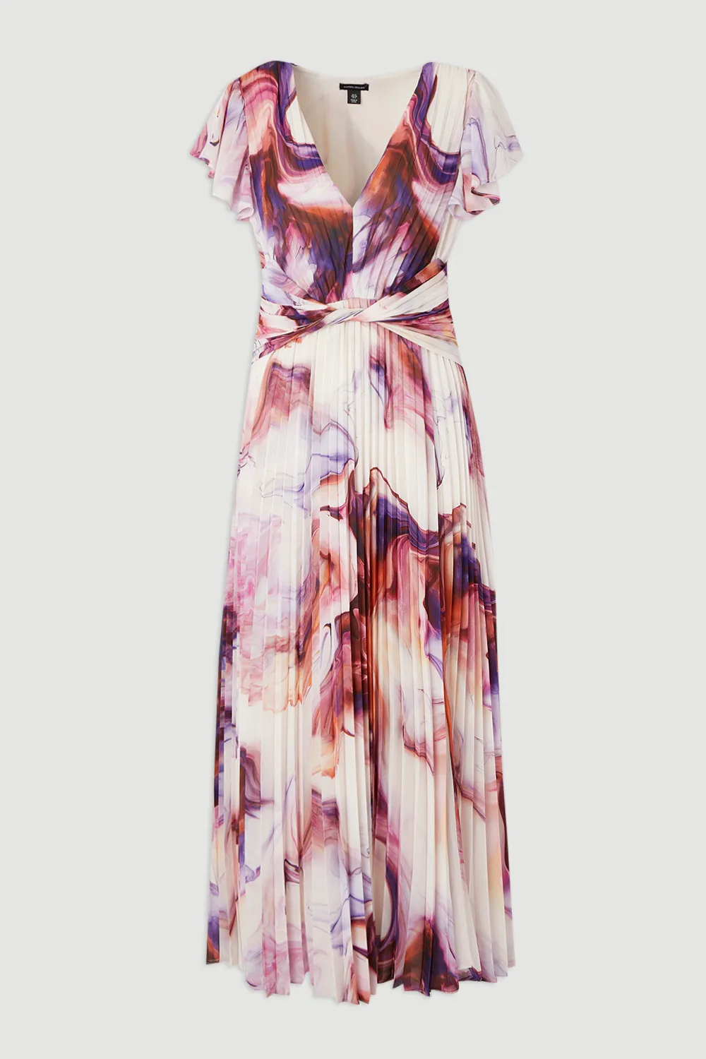 Plus Size Marble Soft Pleated V Neck Woven Maxi Dress BKK26459 4 Plus Size Marble Soft Pleated V Neck Woven Maxi Dress BKK26459