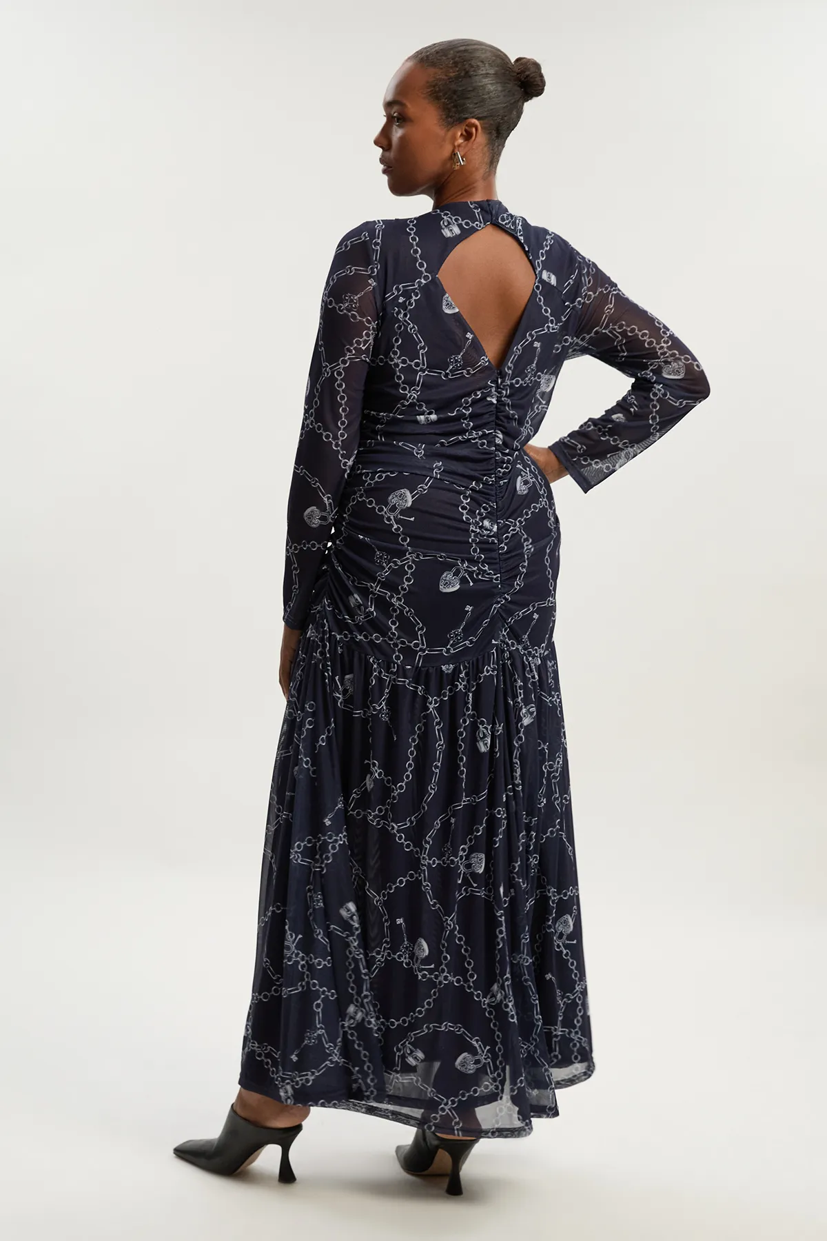 Plus Size Chain Print Mesh Maxi Dress BKK26474 5 Plus Size Chain Print Mesh Maxi Dress BKK26474