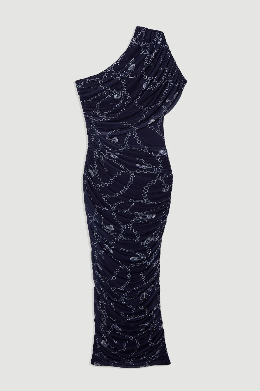 Chain Print Mesh One Shoulder Midi Dress BKK26478 4 Chain Print Mesh One Shoulder Midi Dress BKK26478