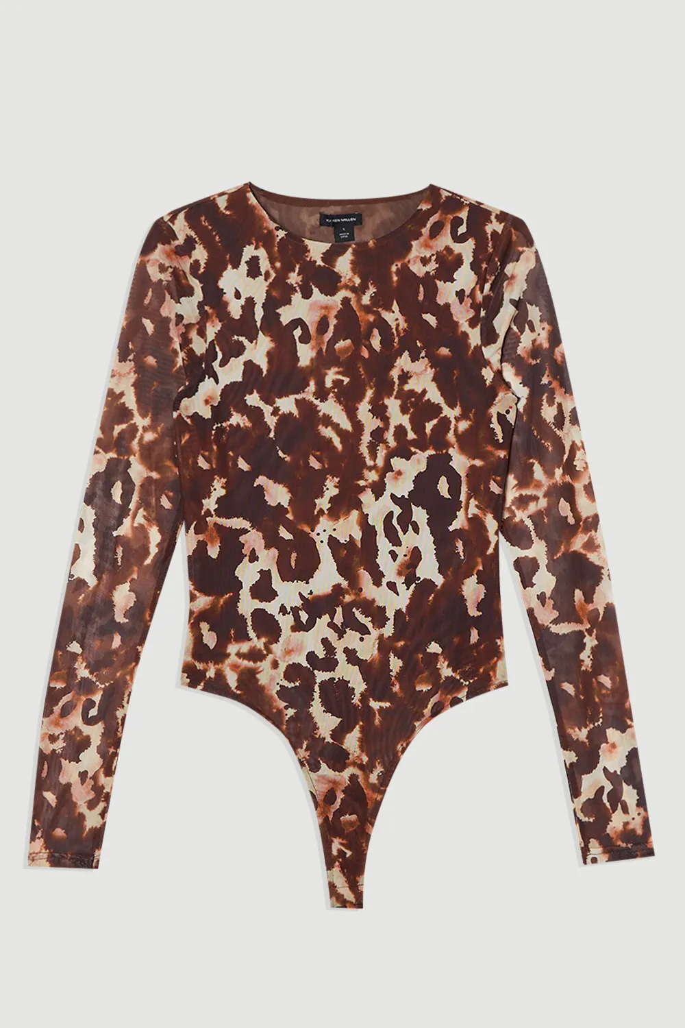 Long Sleeve Leopard Print Mesh Bodysuit BKK26492 4 Long Sleeve Leopard Print Mesh Bodysuit BKK26492