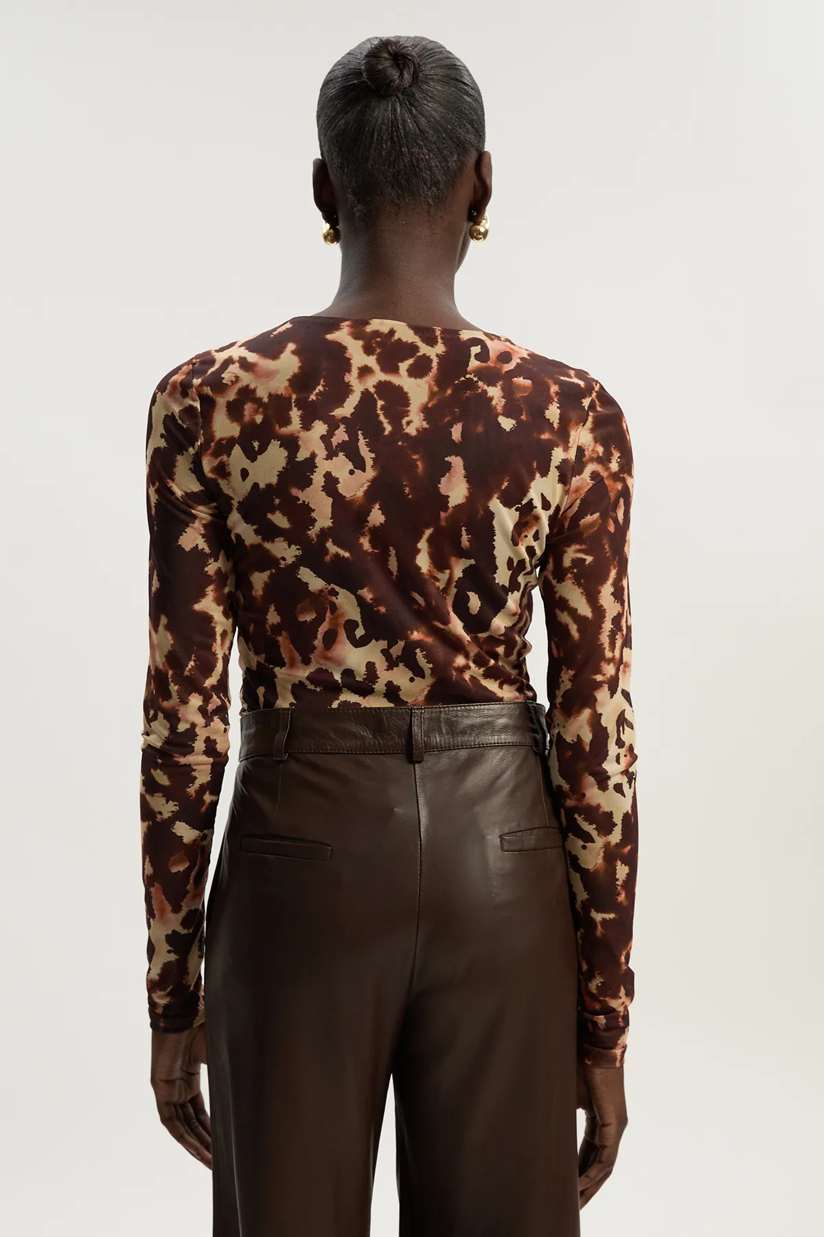 Long Sleeve Leopard Print Mesh Bodysuit BKK26492 5 Long Sleeve Leopard Print Mesh Bodysuit BKK26492