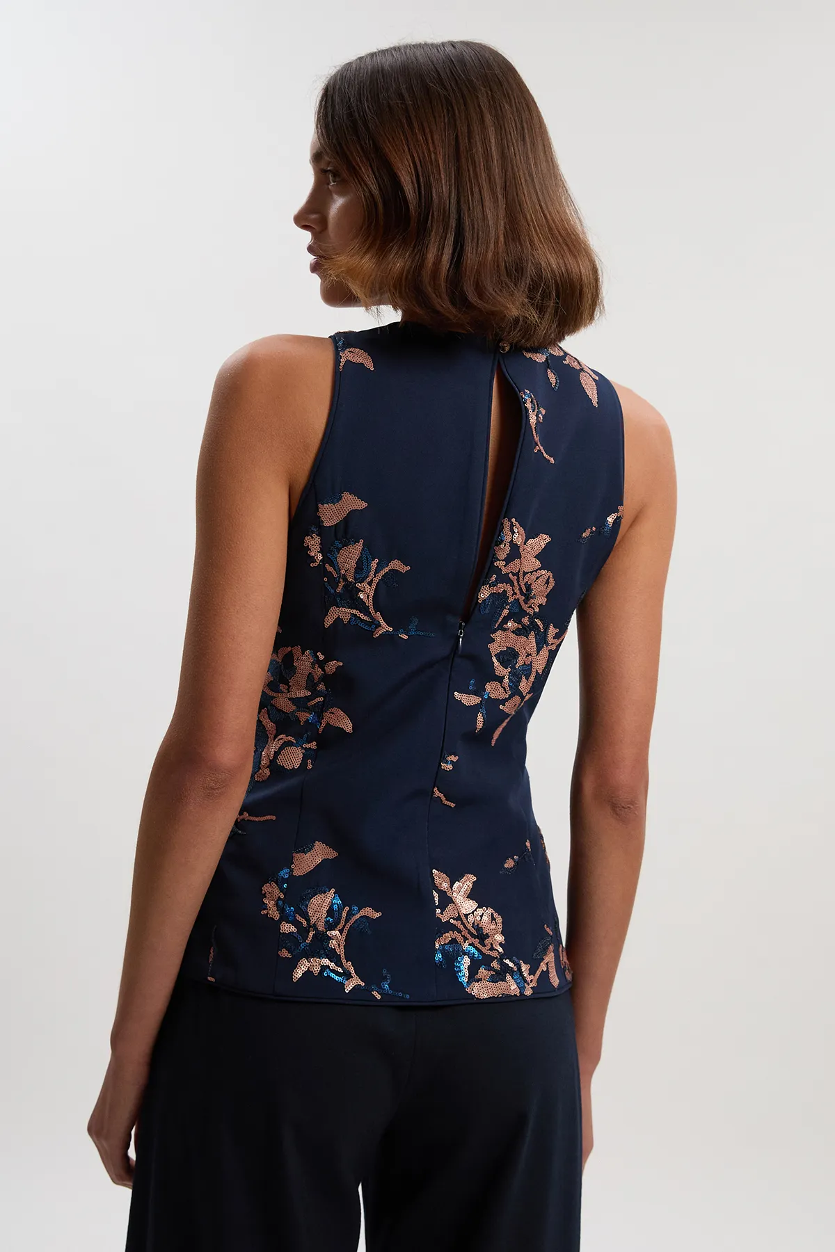 Satin Sequin And Embroidery Woven Top BKK26518 5 Satin Sequin And Embroidery Woven Top BKK26518