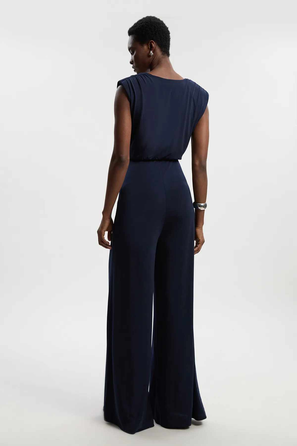 Jersey Crepe Cowl Neck Wide Leg Jumpsuit BKK26562