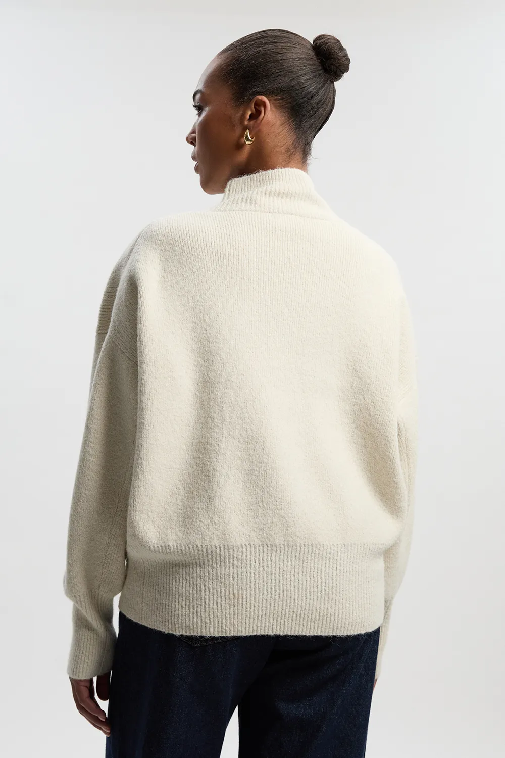 Plus Size Wool Blend Cozy Funnel Neck Sweater BKK26571 4 Plus Size Wool Blend Cozy Funnel Neck Sweater BKK26571