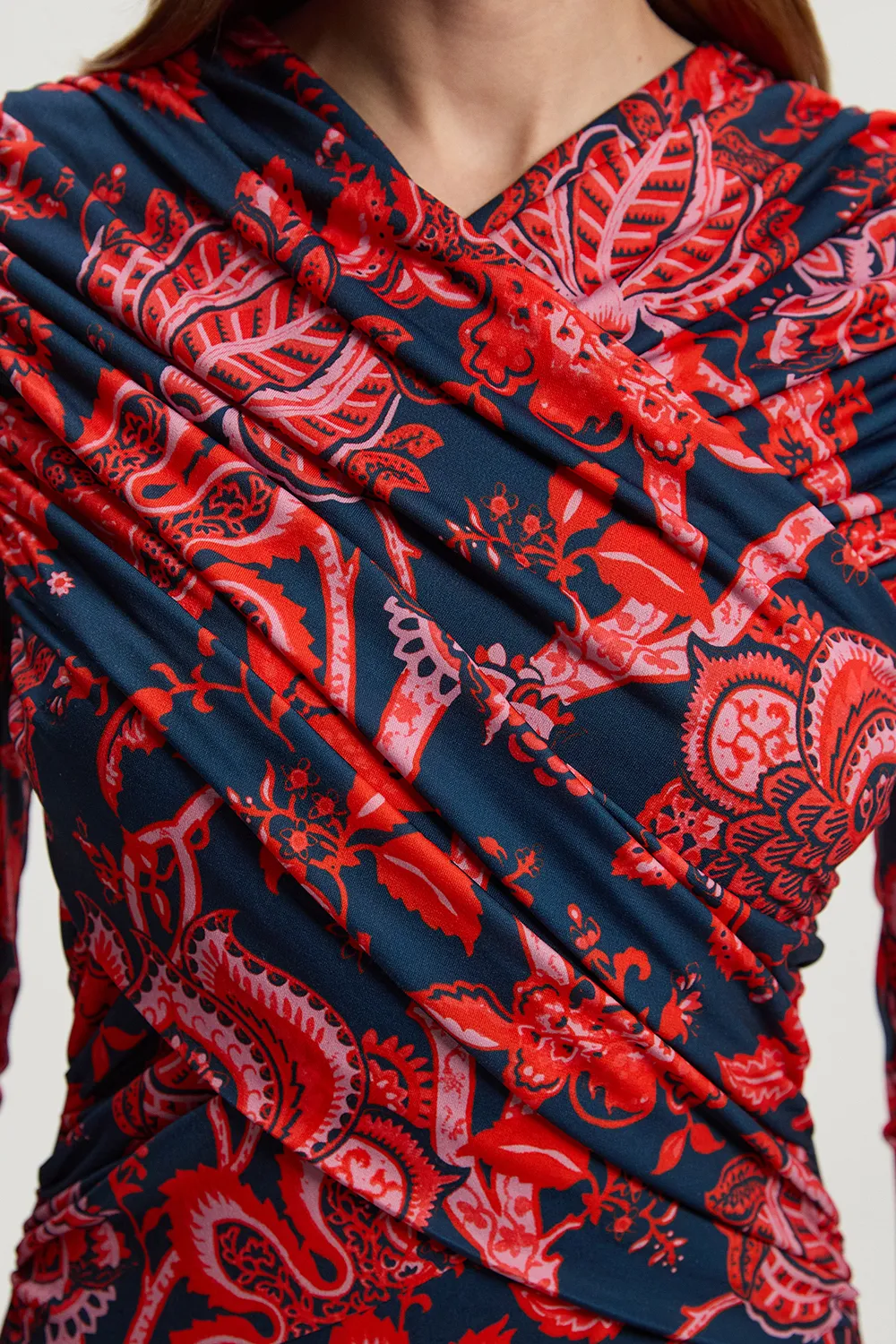 Paisley Floral Jersey Crepe Twist Maxi Dress BKK26648 3 Paisley Floral Jersey Crepe Twist Maxi Dress BKK26648