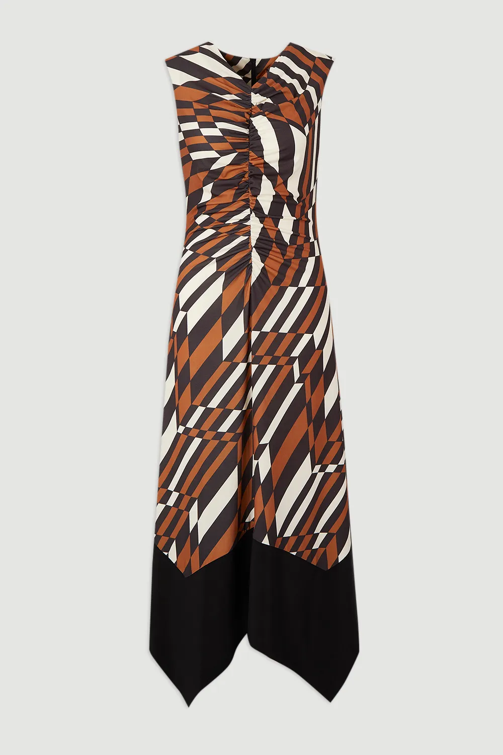 Geo Printed Jersey Crepe Hanky Hem Maxi Dress BKK26651 4 Geo Printed Jersey Crepe Hanky Hem Maxi Dress BKK26651