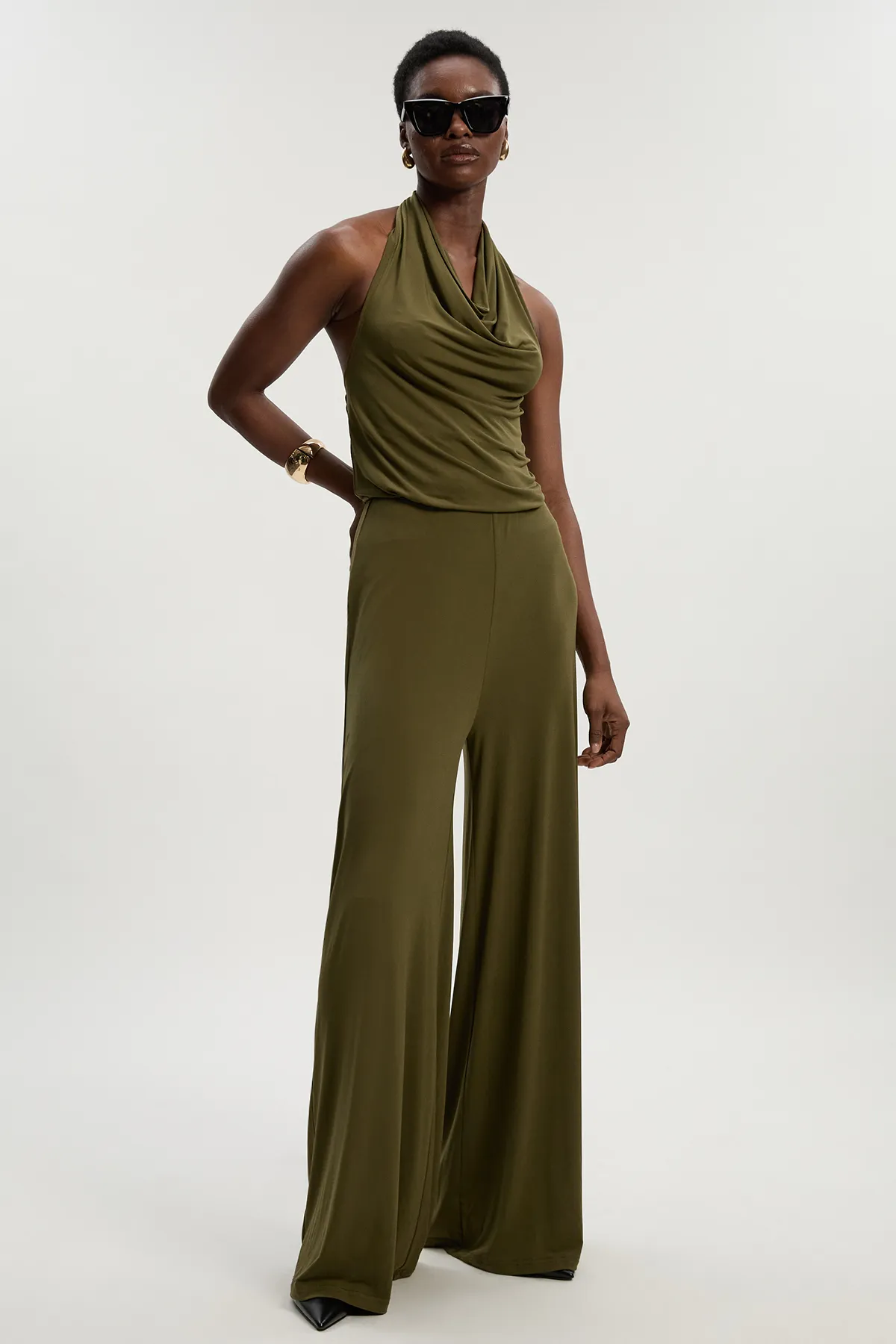 Halter Neck Jersey Crepe Jumpsuit BKK26654